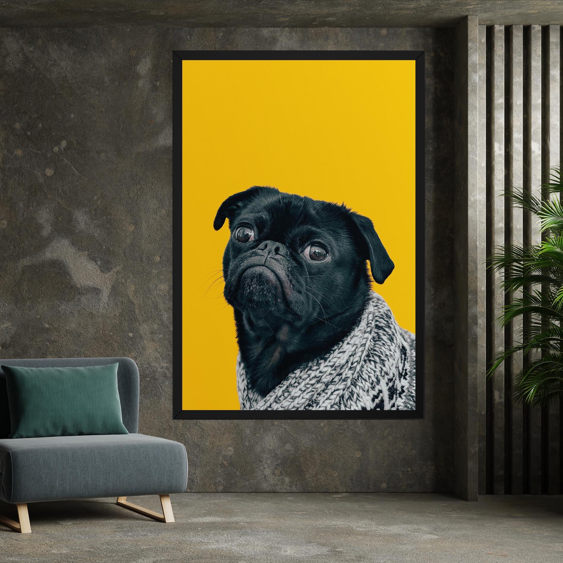 Vászonkép Black Pug mockup 7