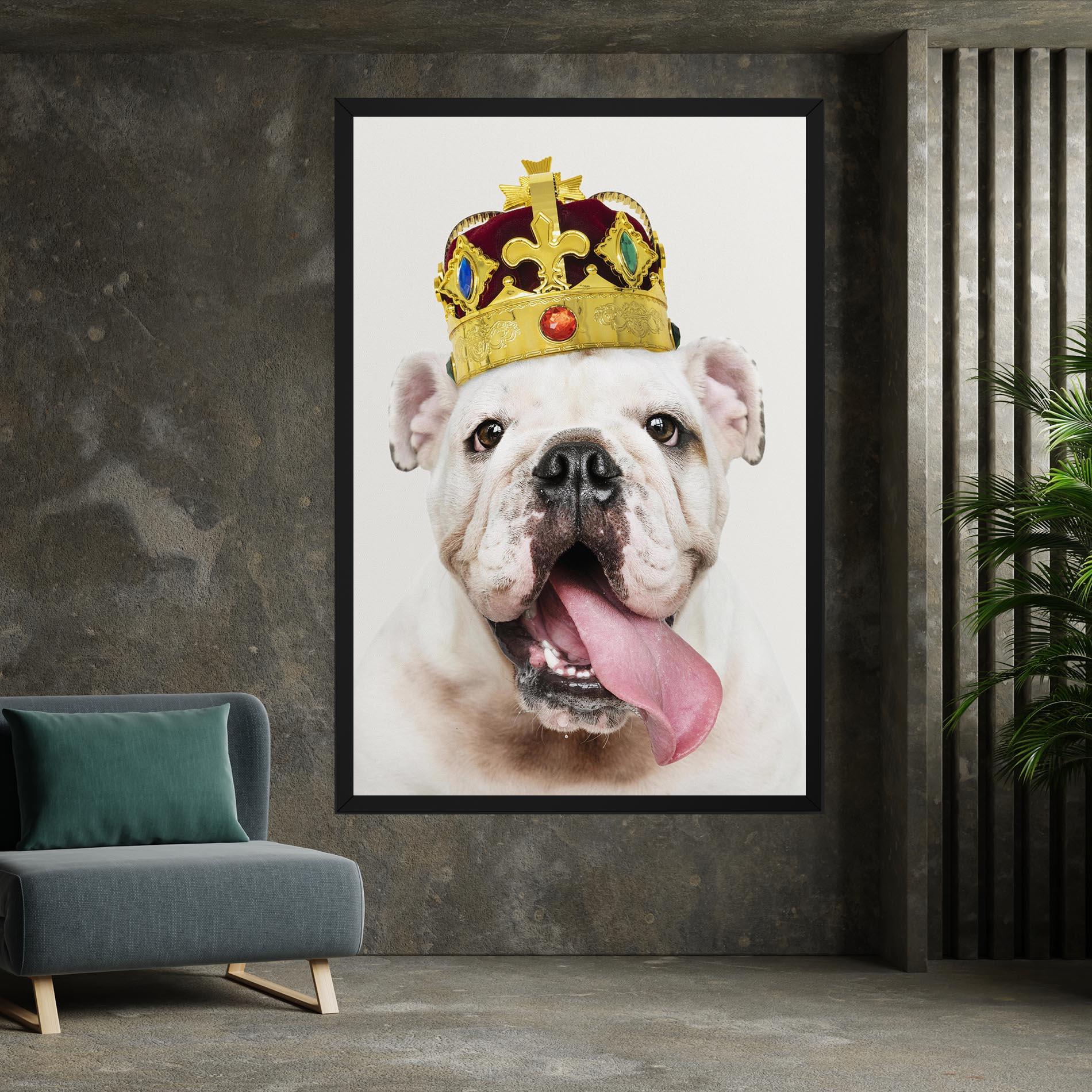 Vászonkép Bulldog Wearing Crown mockup 7