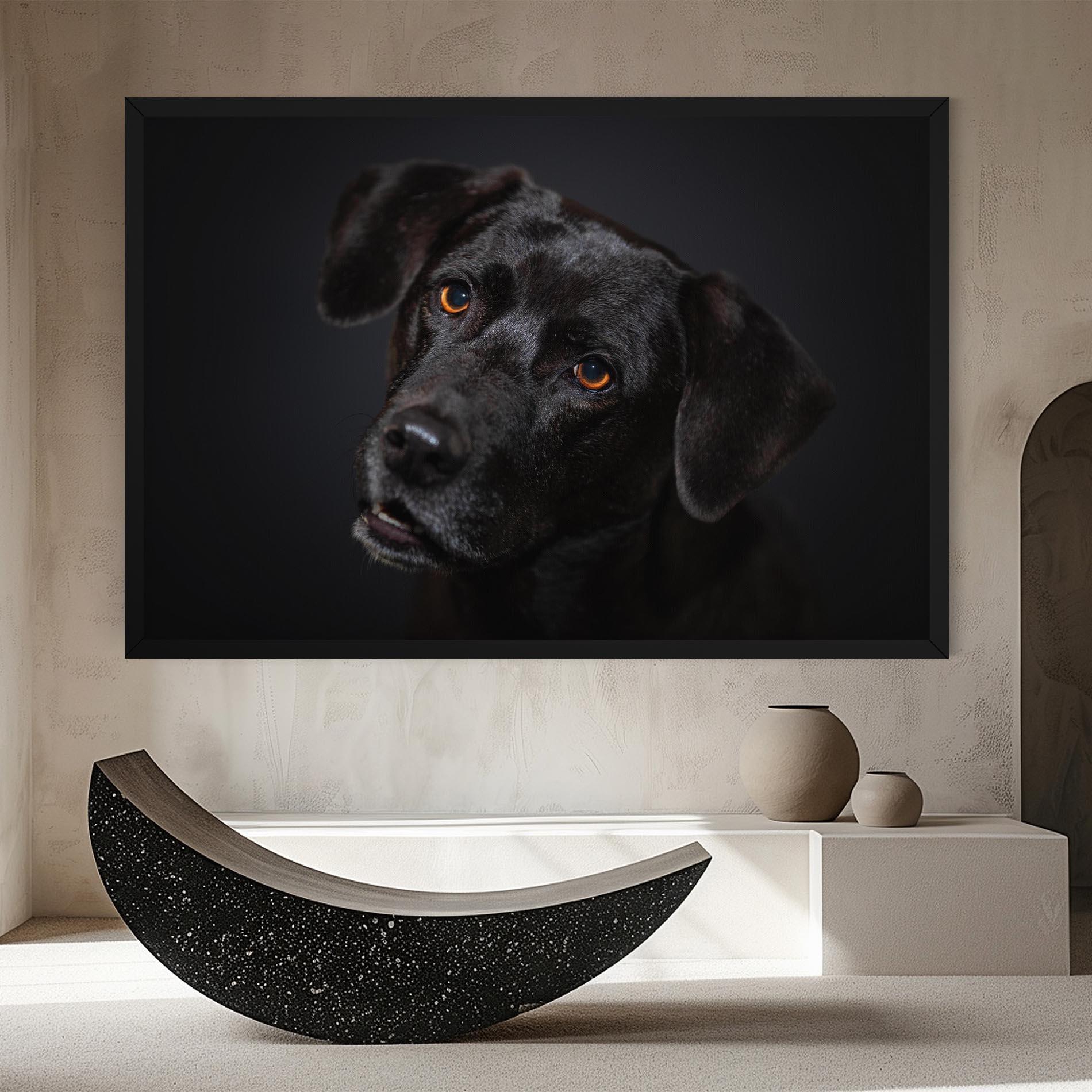 Vászonkép Black Dog Portrait mockup 8