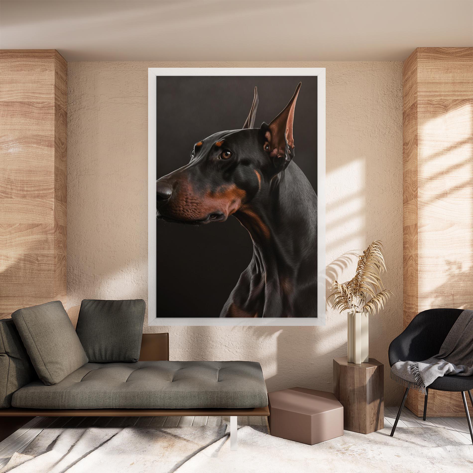 Vászonkép Doberman Dog Portrait mockup 8