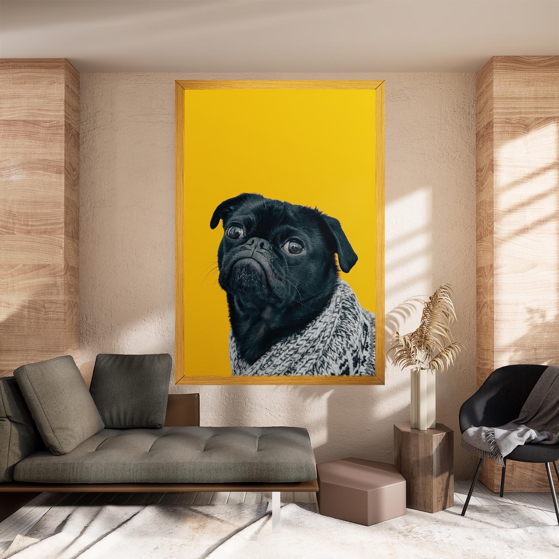 Vászonkép Black Pug mockup 8