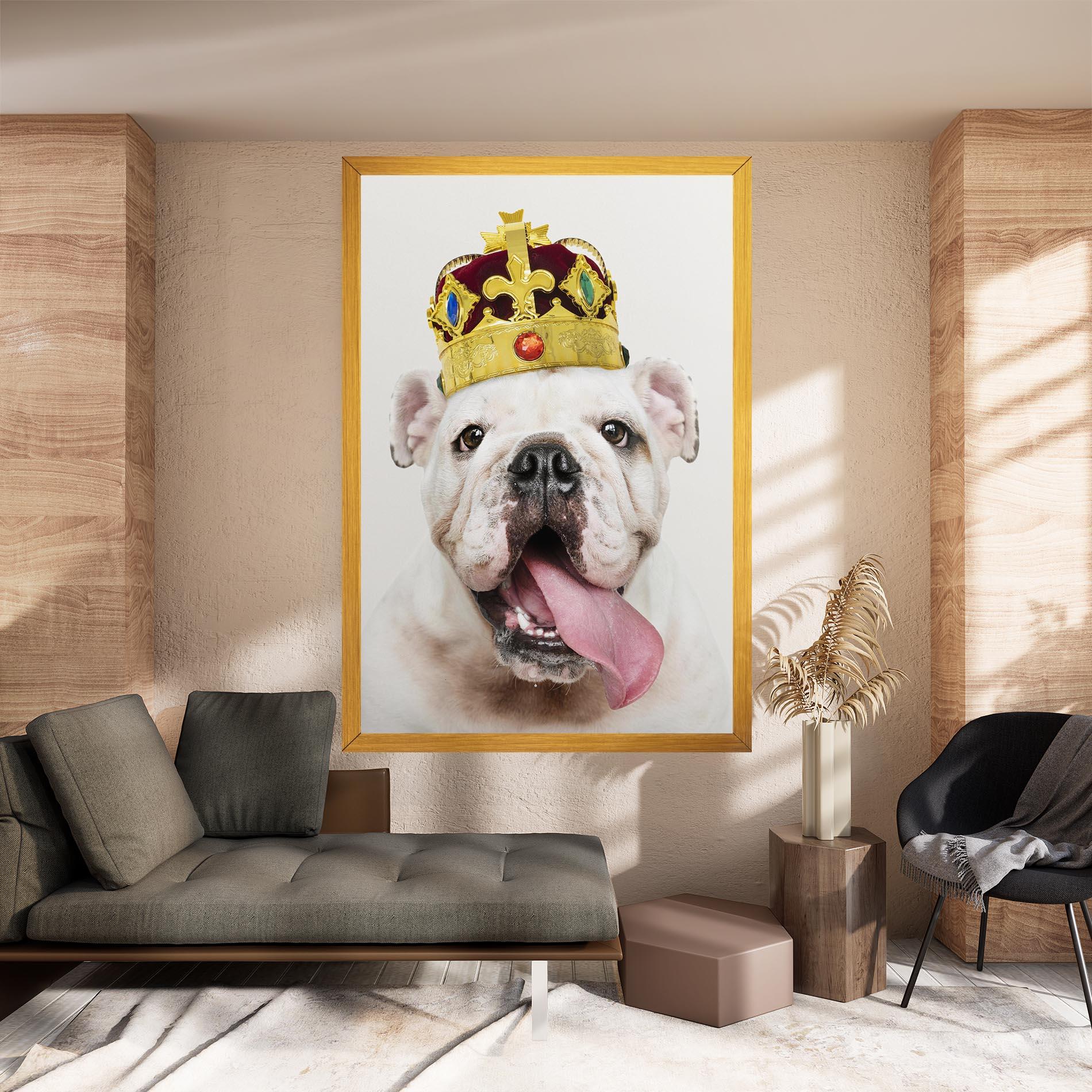 Vászonkép Bulldog Wearing Crown mockup 8