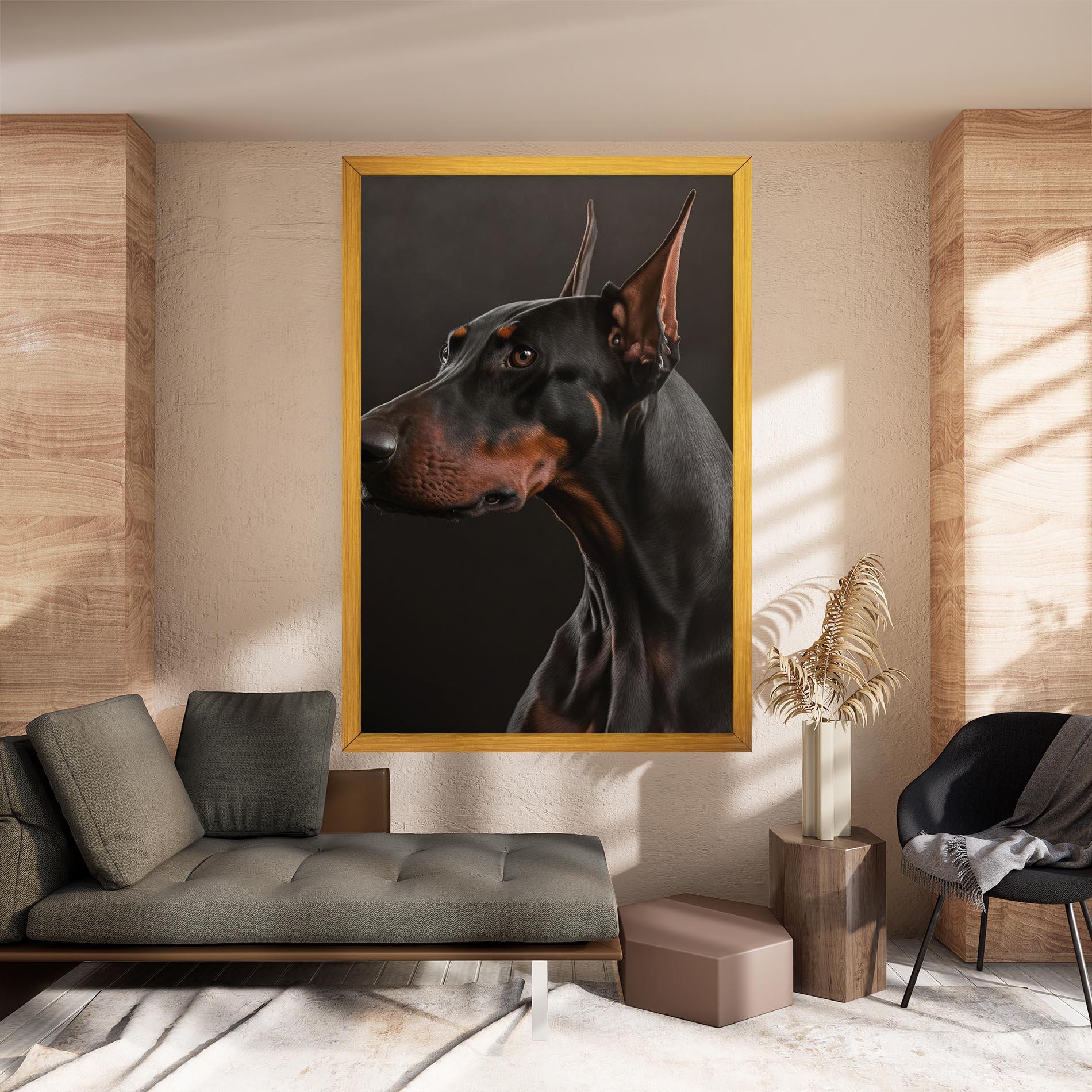 Vászonkép Doberman Dog Portrait mockup 8