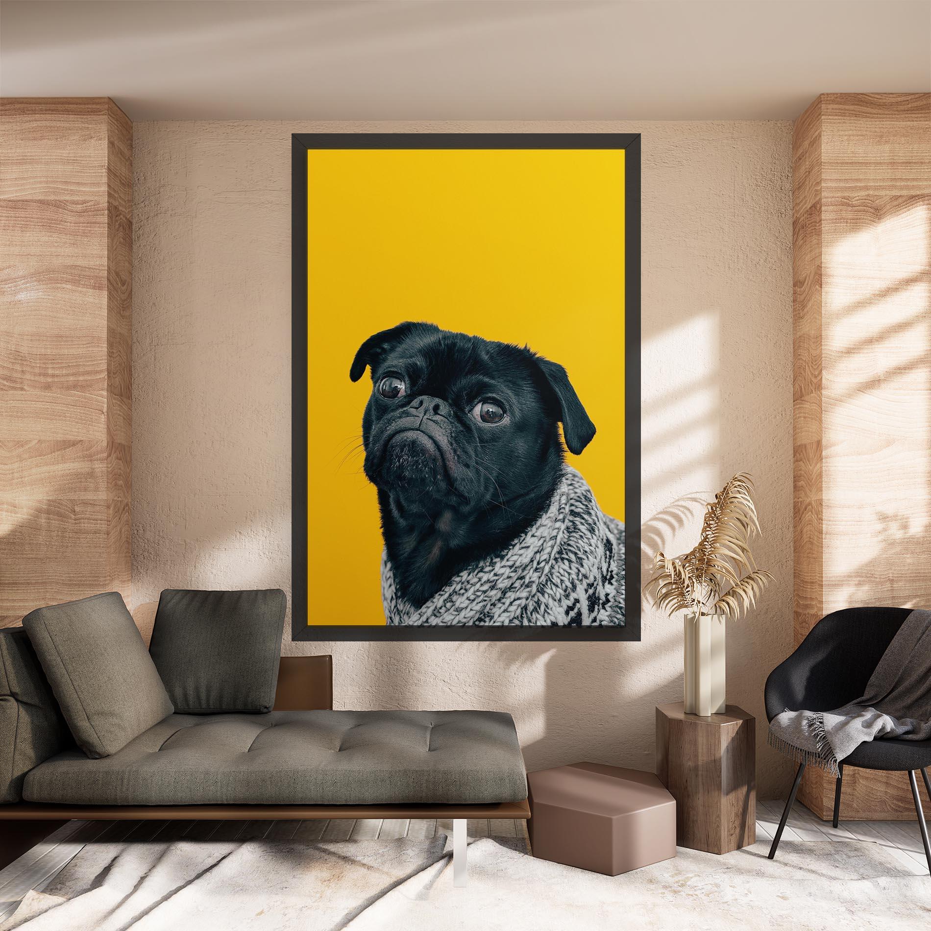 Vászonkép Black Pug mockup 8