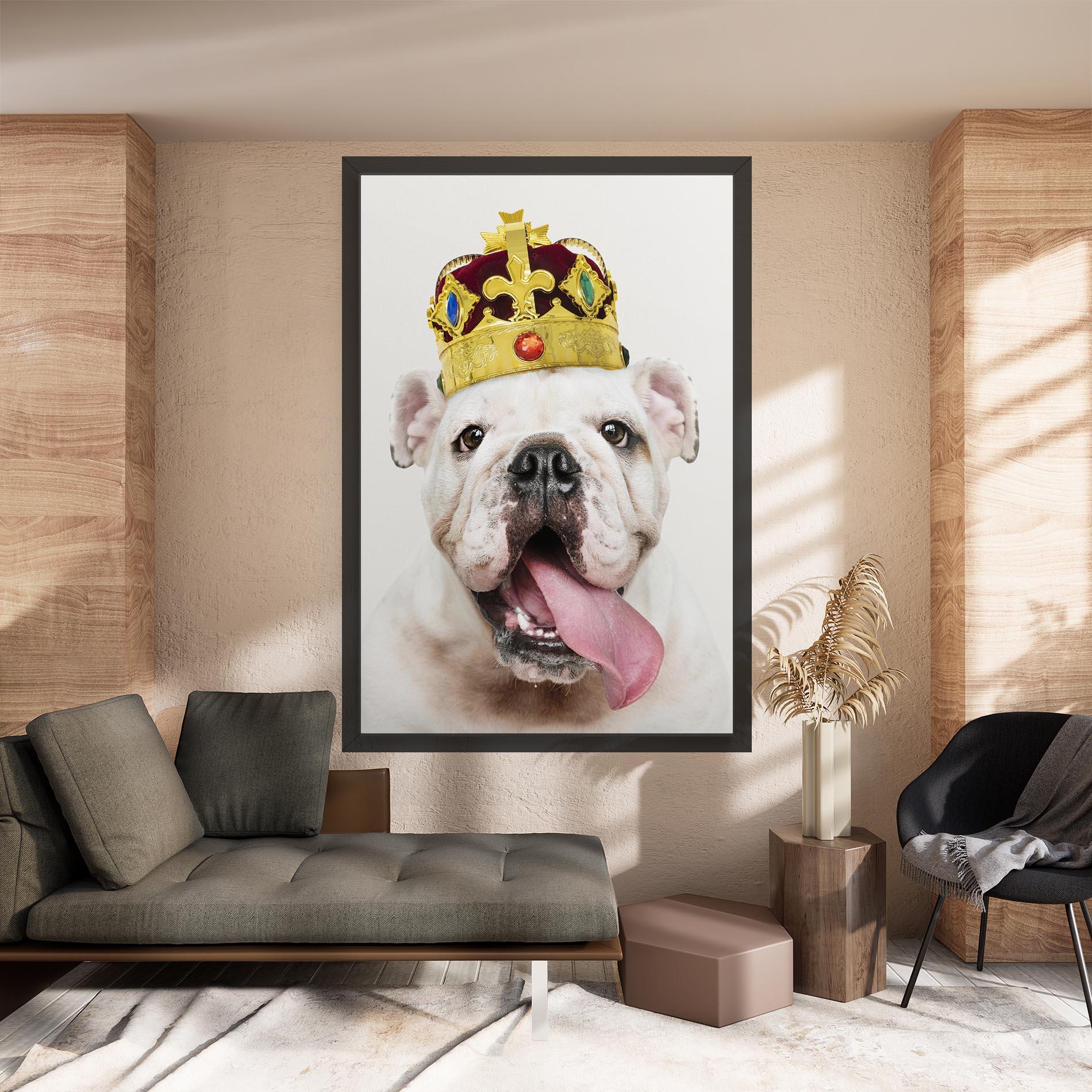 Vászonkép Bulldog Wearing Crown mockup 8