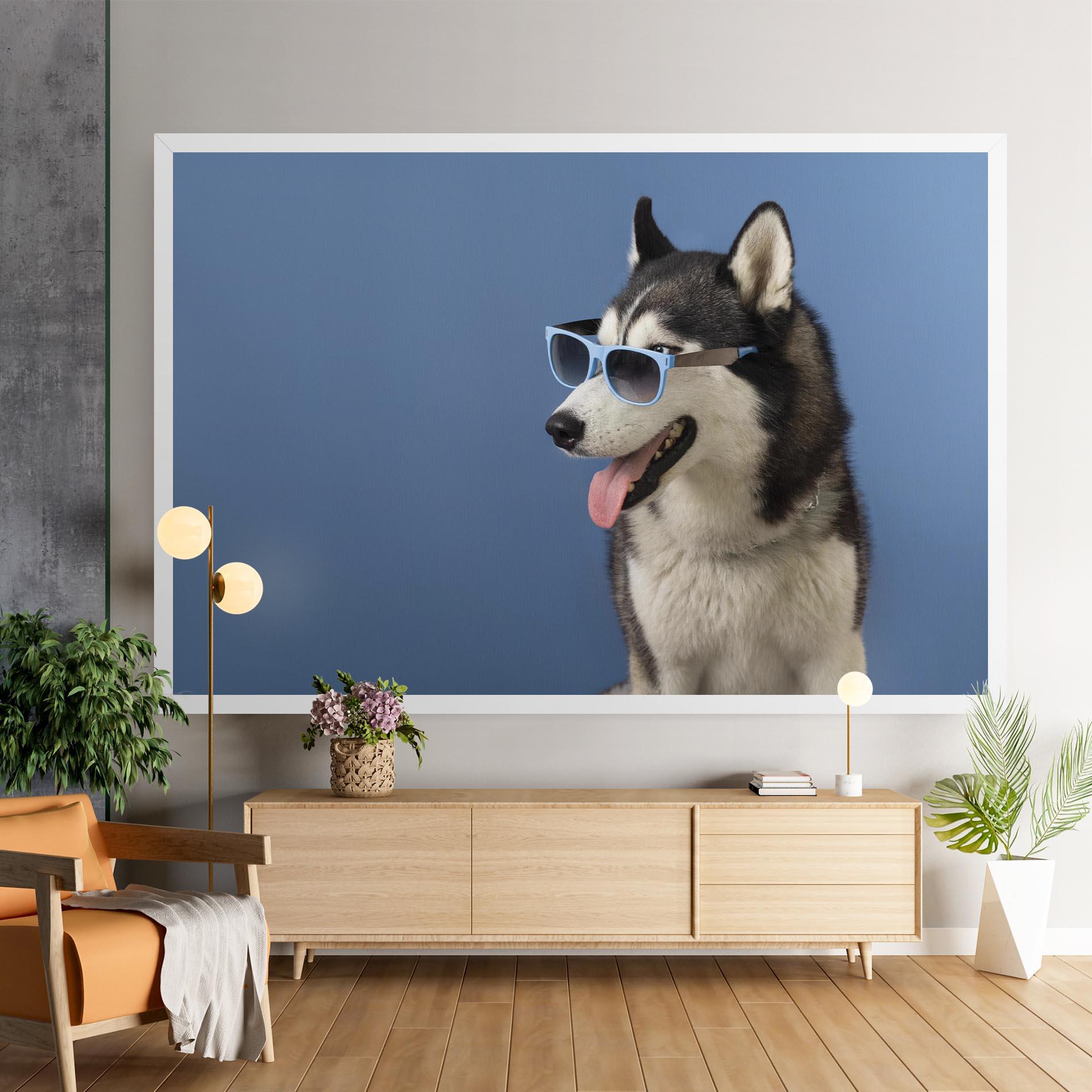 Vászonkép Blue Glasses Dog mockup 9