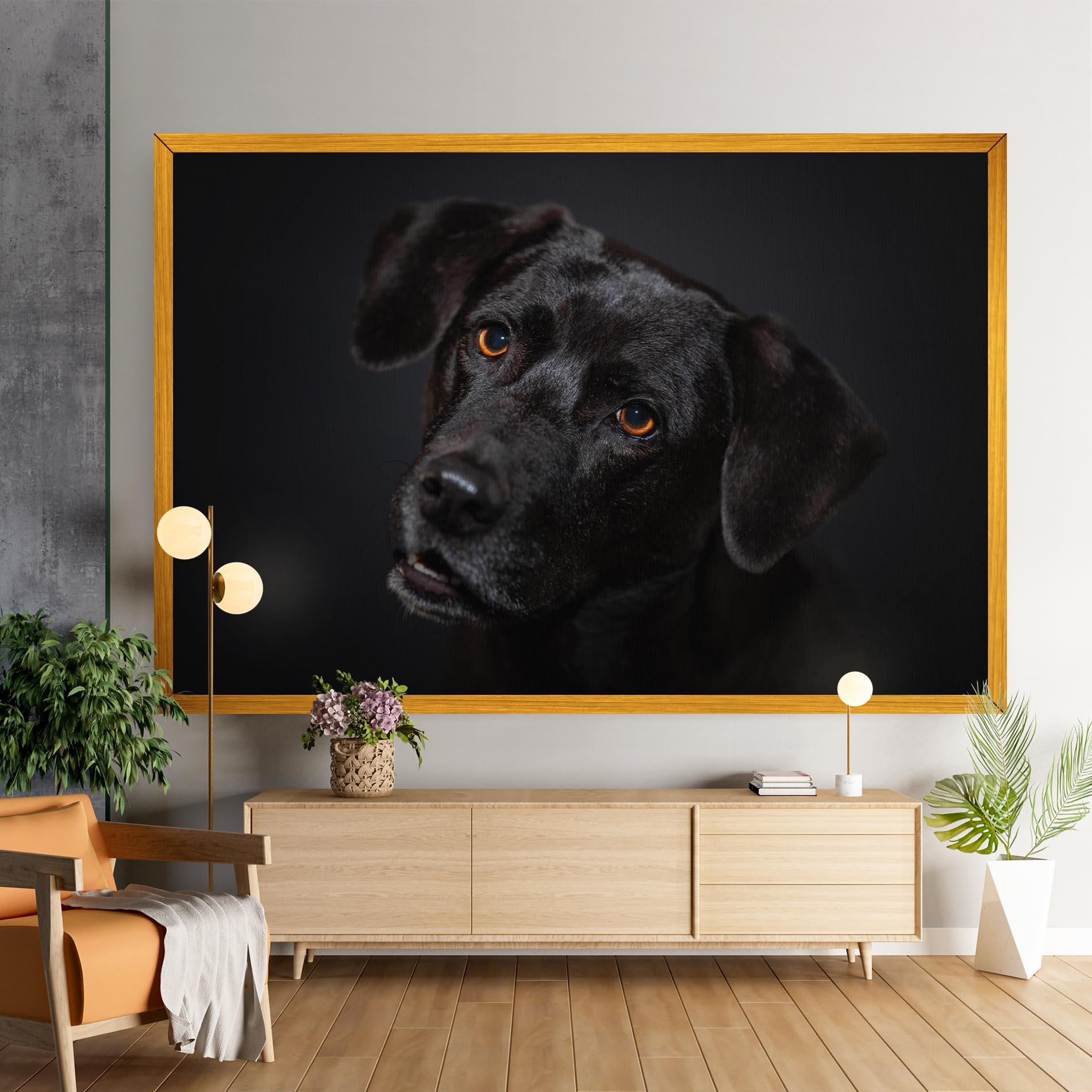 Vászonkép Black Dog Portrait mockup 9