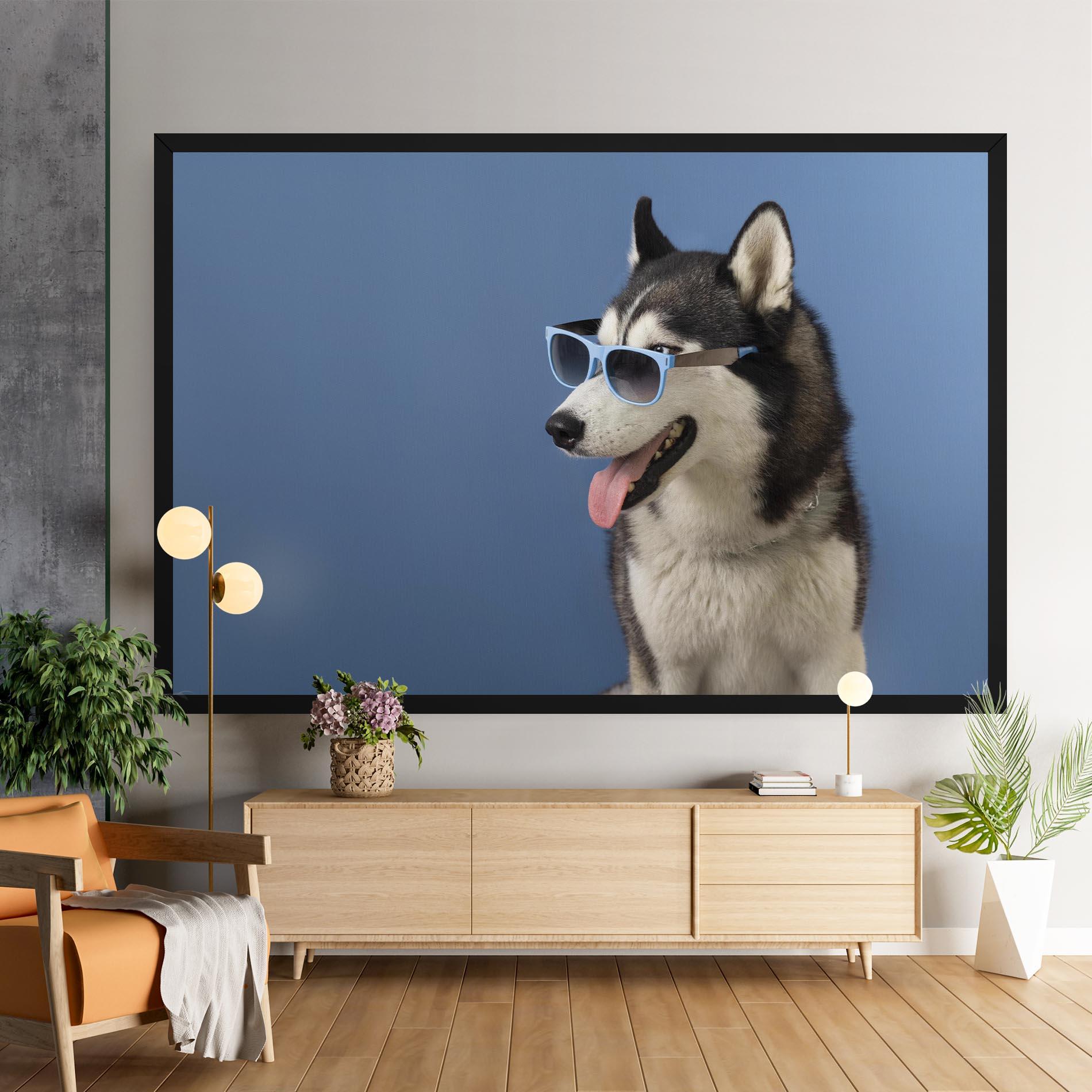Vászonkép Blue Glasses Dog mockup 9