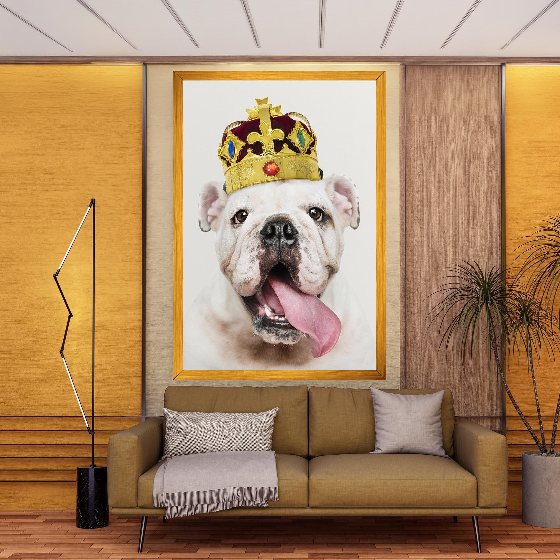 Vászonkép Bulldog Wearing Crown mockup 9