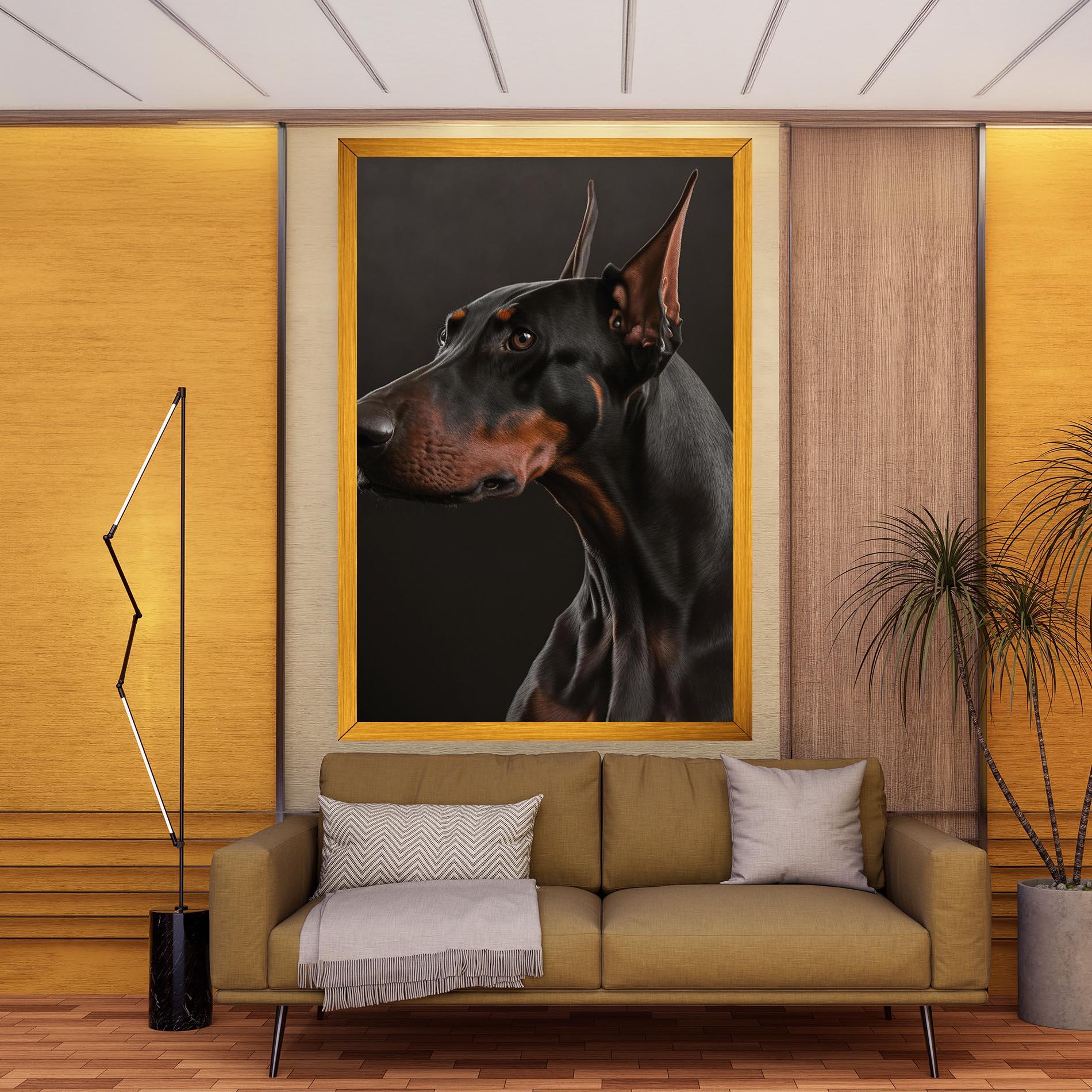 Vászonkép Doberman Dog Portrait mockup 9
