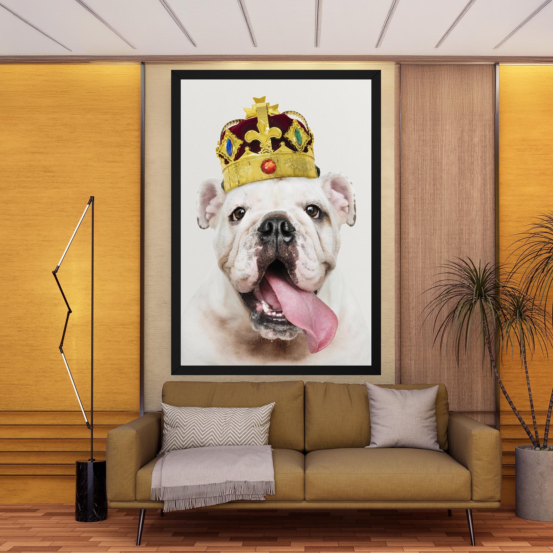 Vászonkép Bulldog Wearing Crown mockup 9
