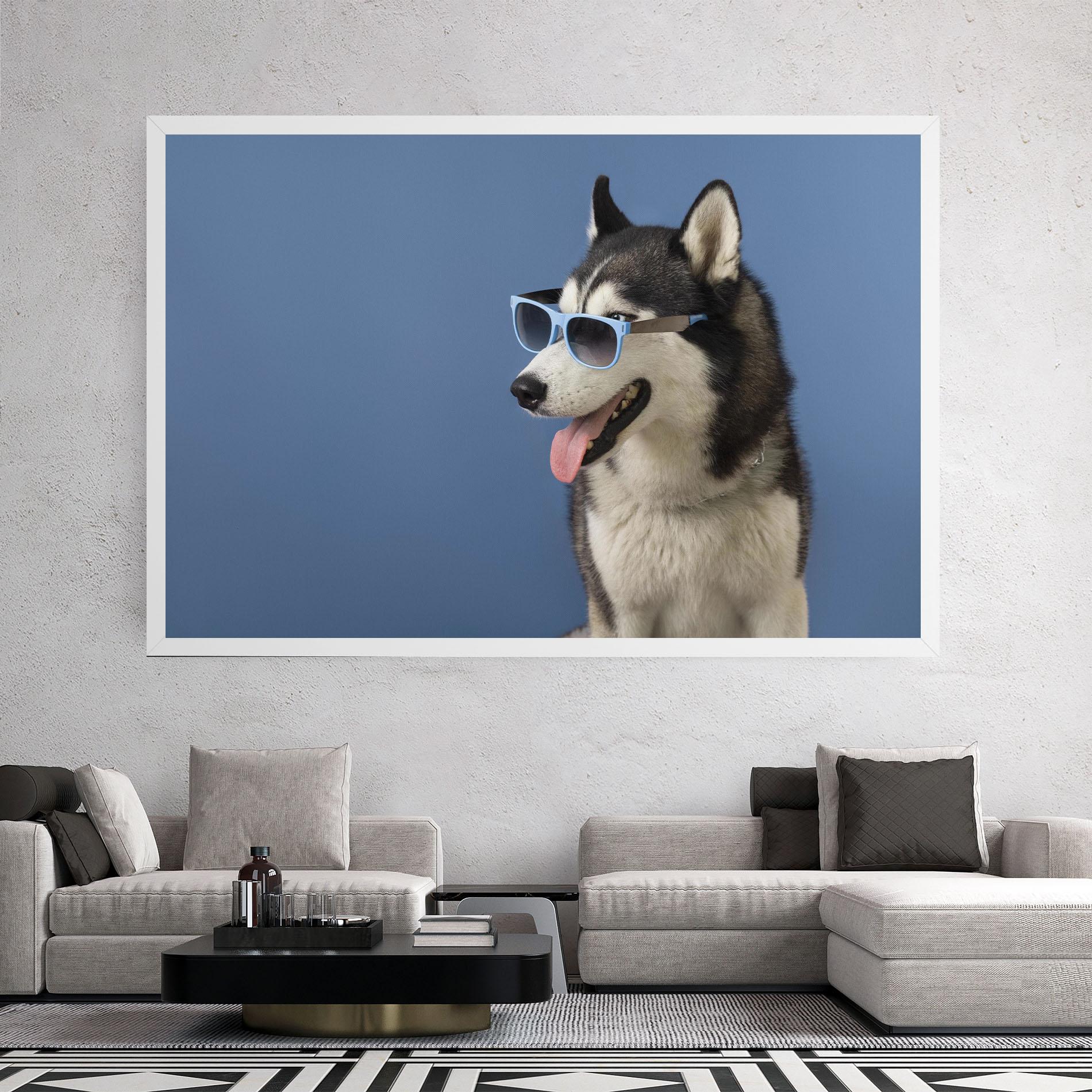 Vászonkép Blue Glasses Dog mockup 2