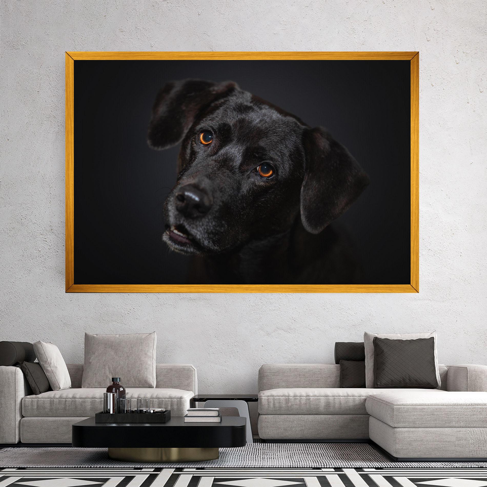 Vászonkép Black Dog Portrait mockup 2
