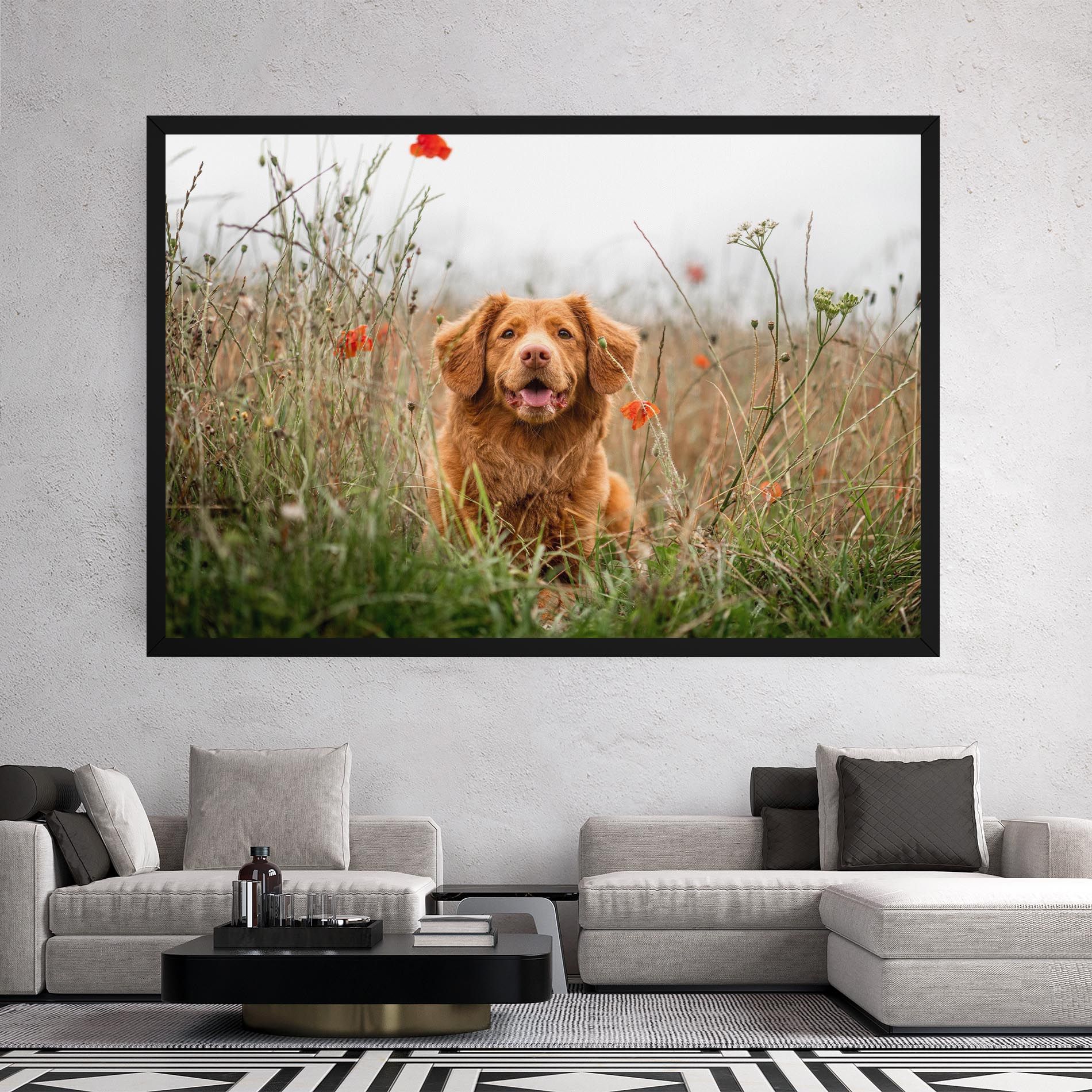 Red Flowers Dog mockup 2