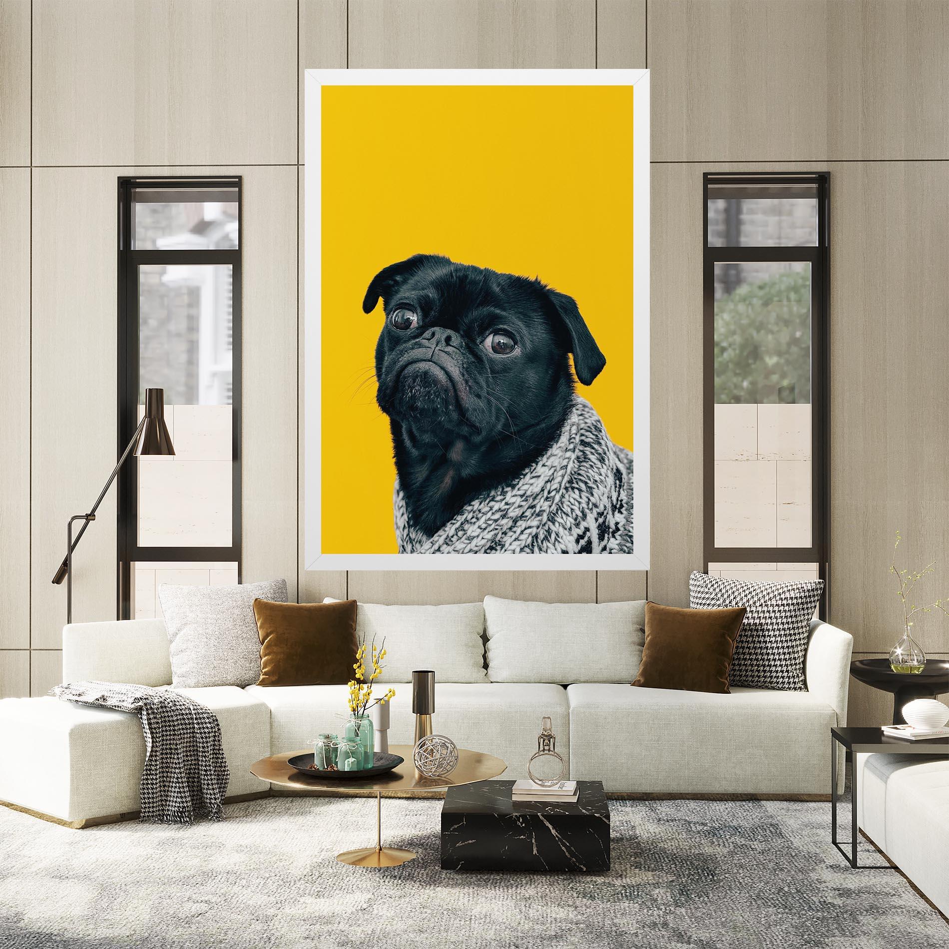 Vászonkép Black Pug mockup 2