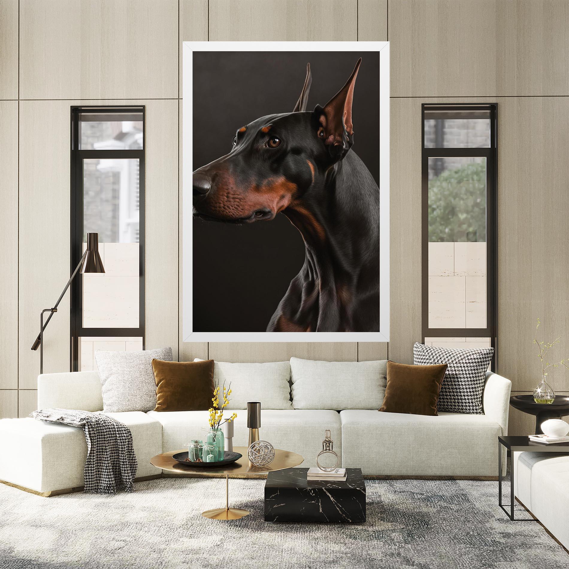 Vászonkép Doberman Dog Portrait mockup 2