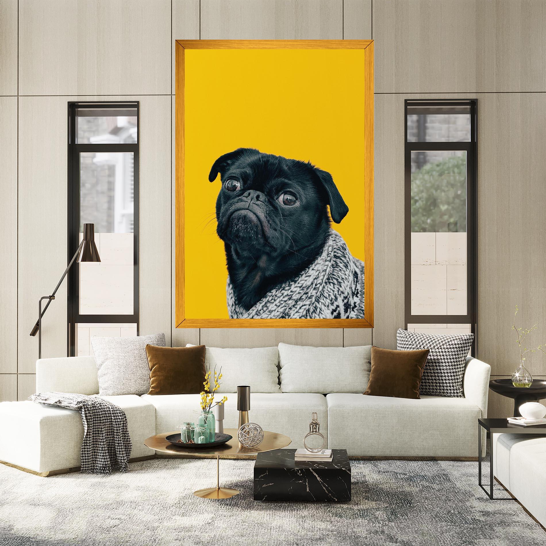 Vászonkép Black Pug mockup 2