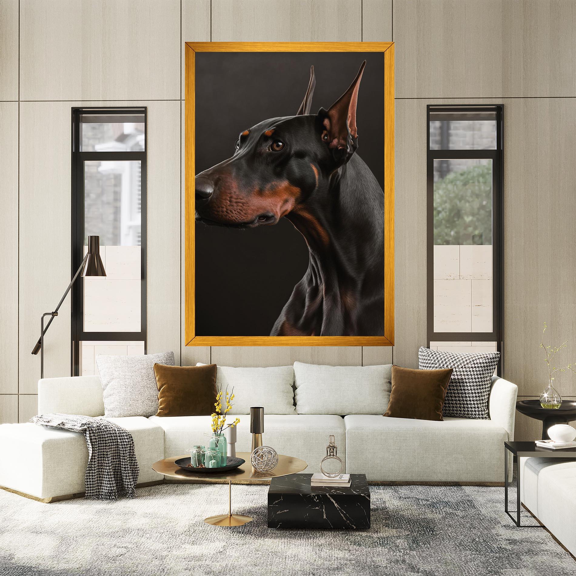 Vászonkép Doberman Dog Portrait mockup 2