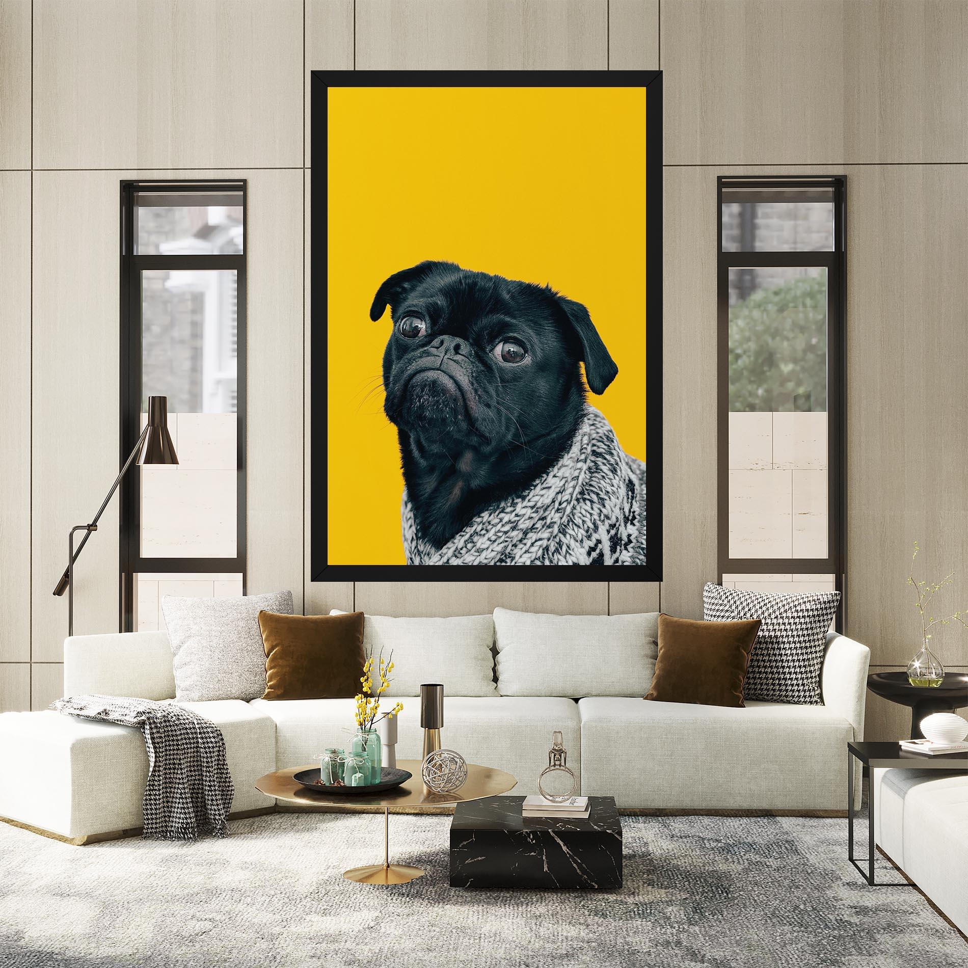 Vászonkép Black Pug mockup 2