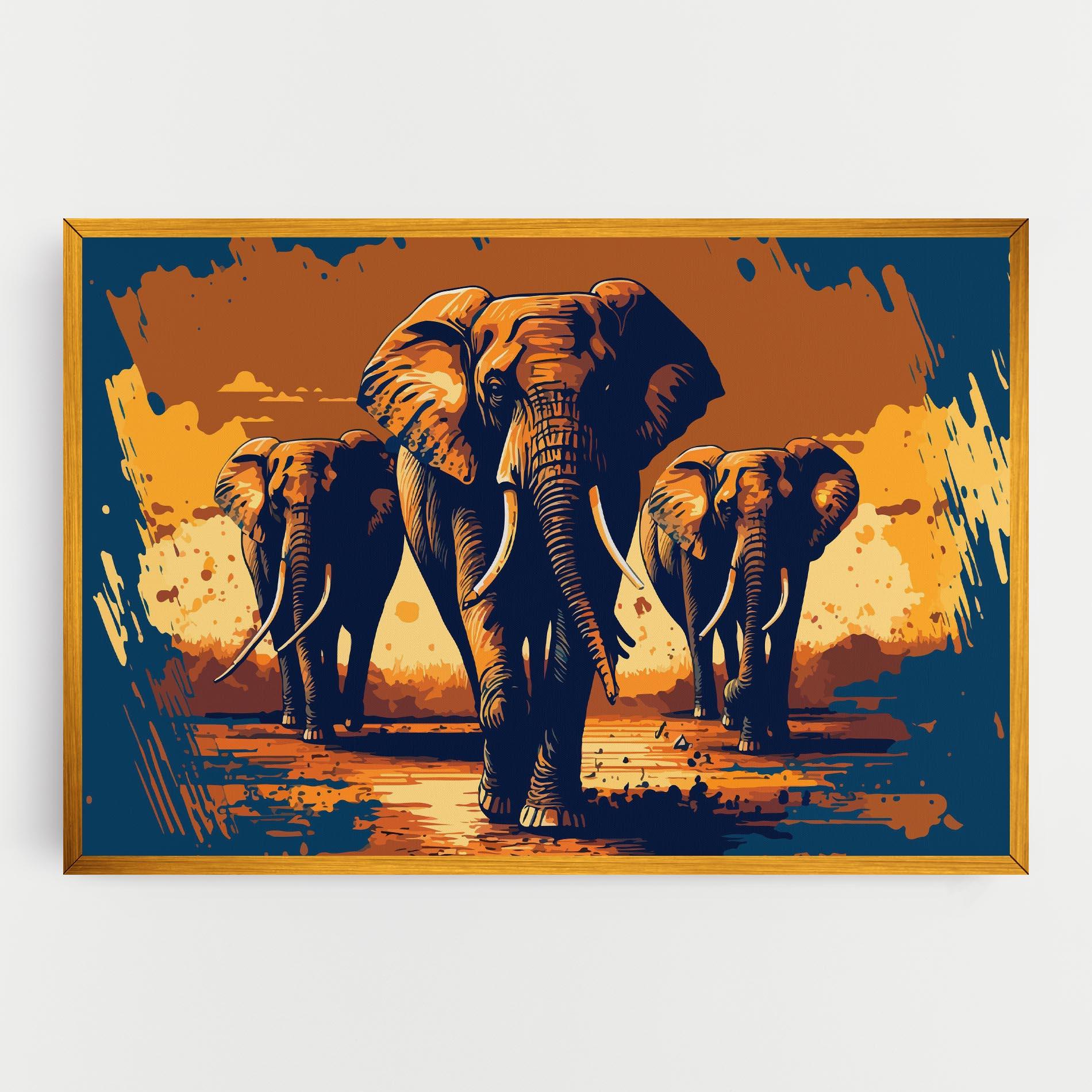 Vászonkép 3 Elephants mockup 0