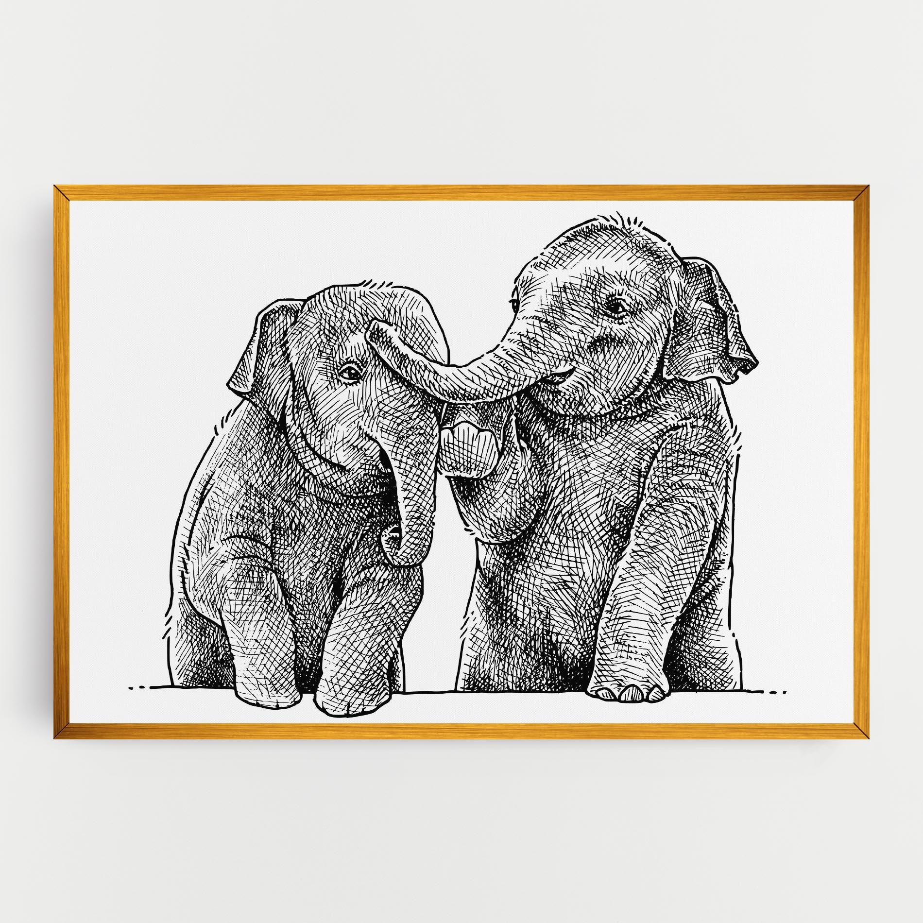 Vászonkép Baby Elephants mockup 0