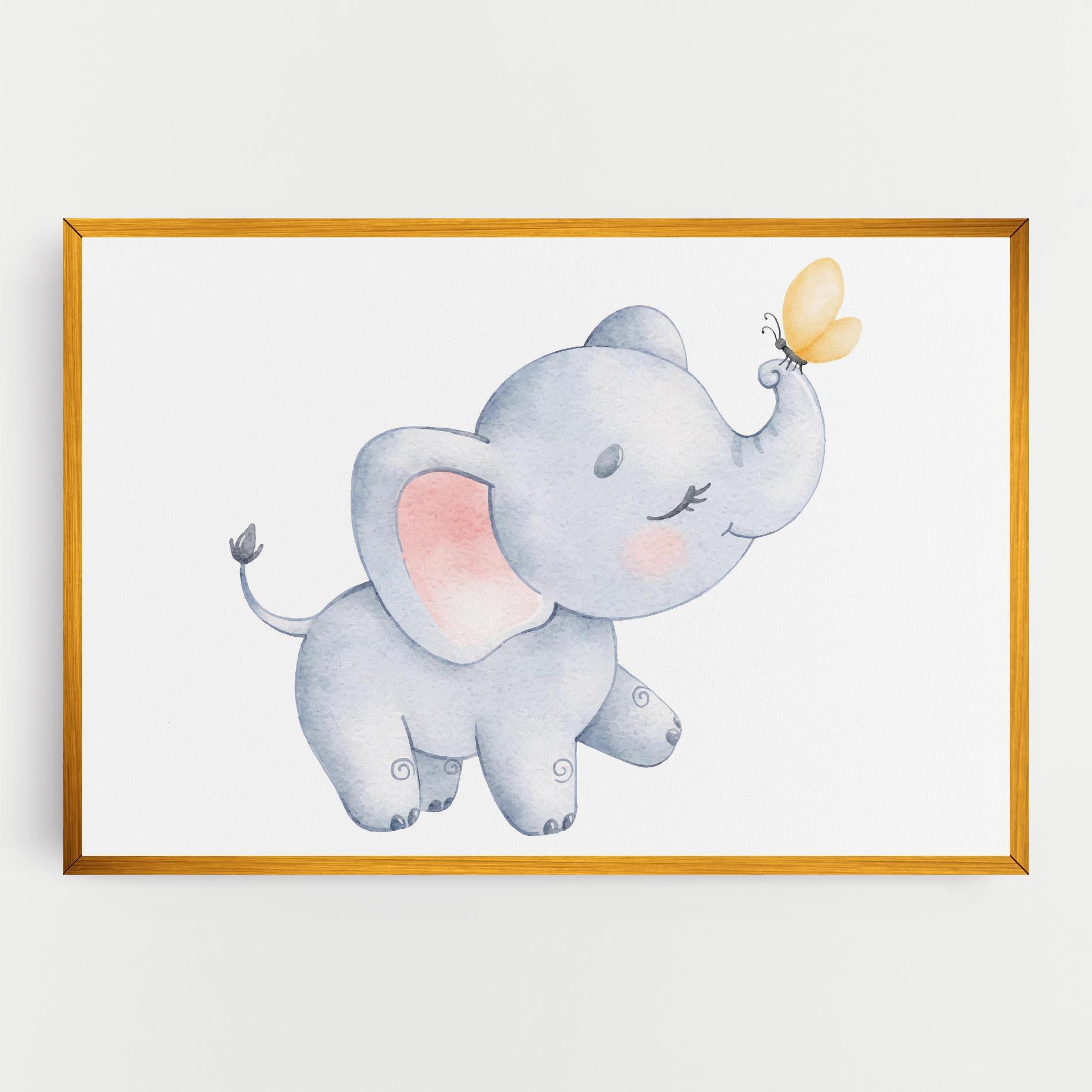 Vászonkép Elephant Butterfly mockup 0