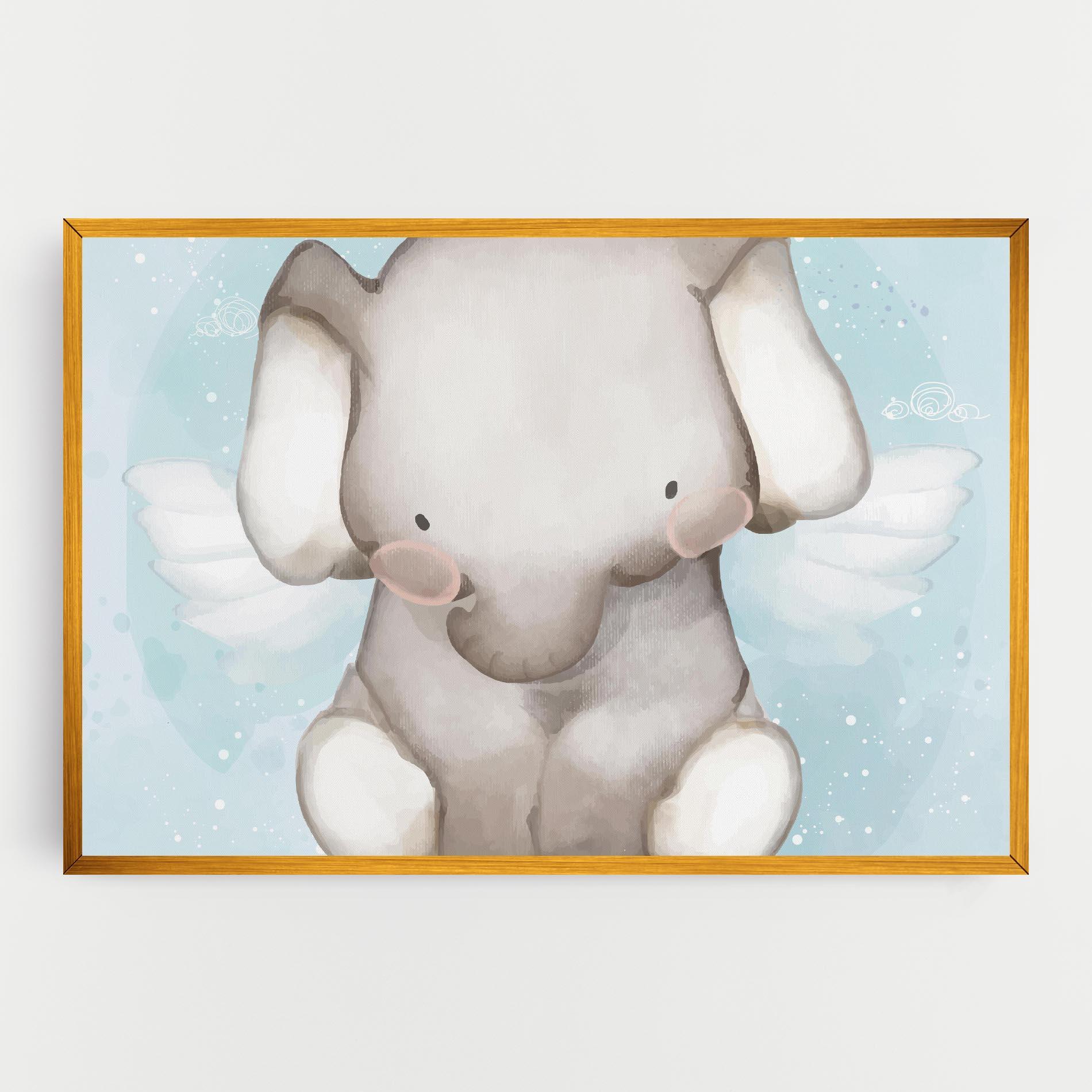 Vászonkép Elephant On Blue mockup 0