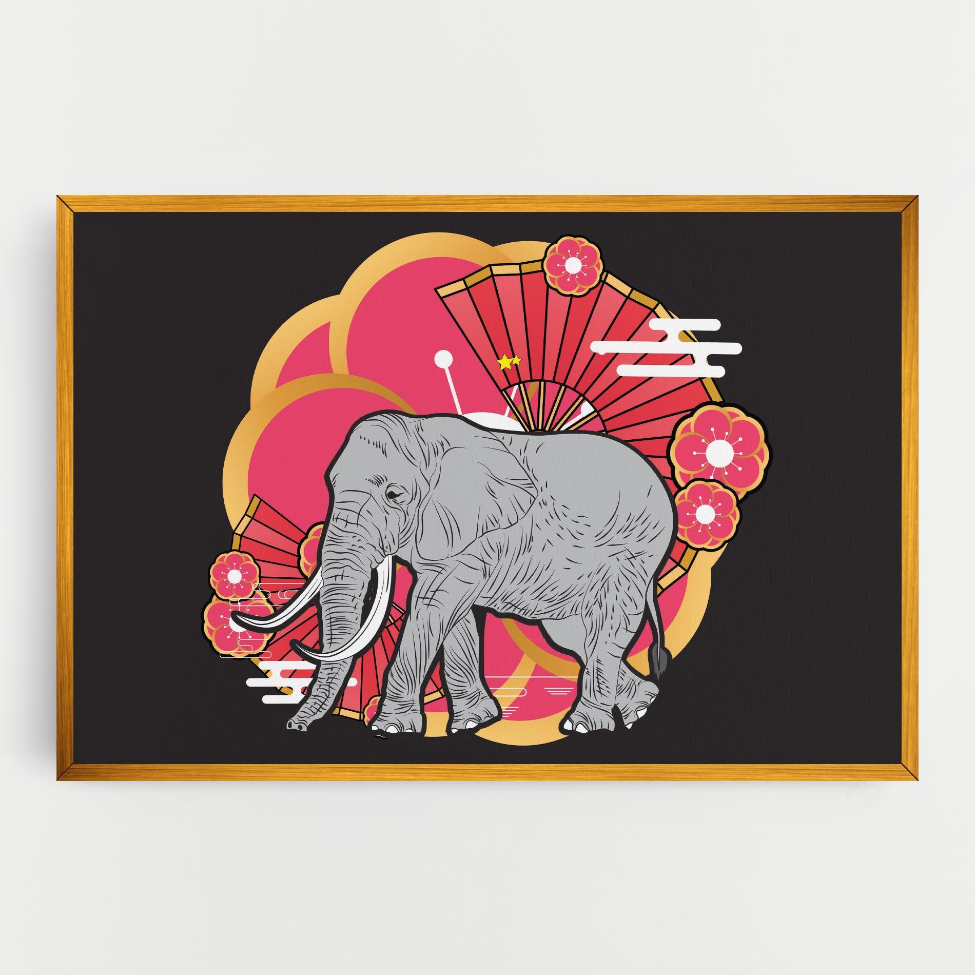 Vászonkép Elephant On Pink mockup 0