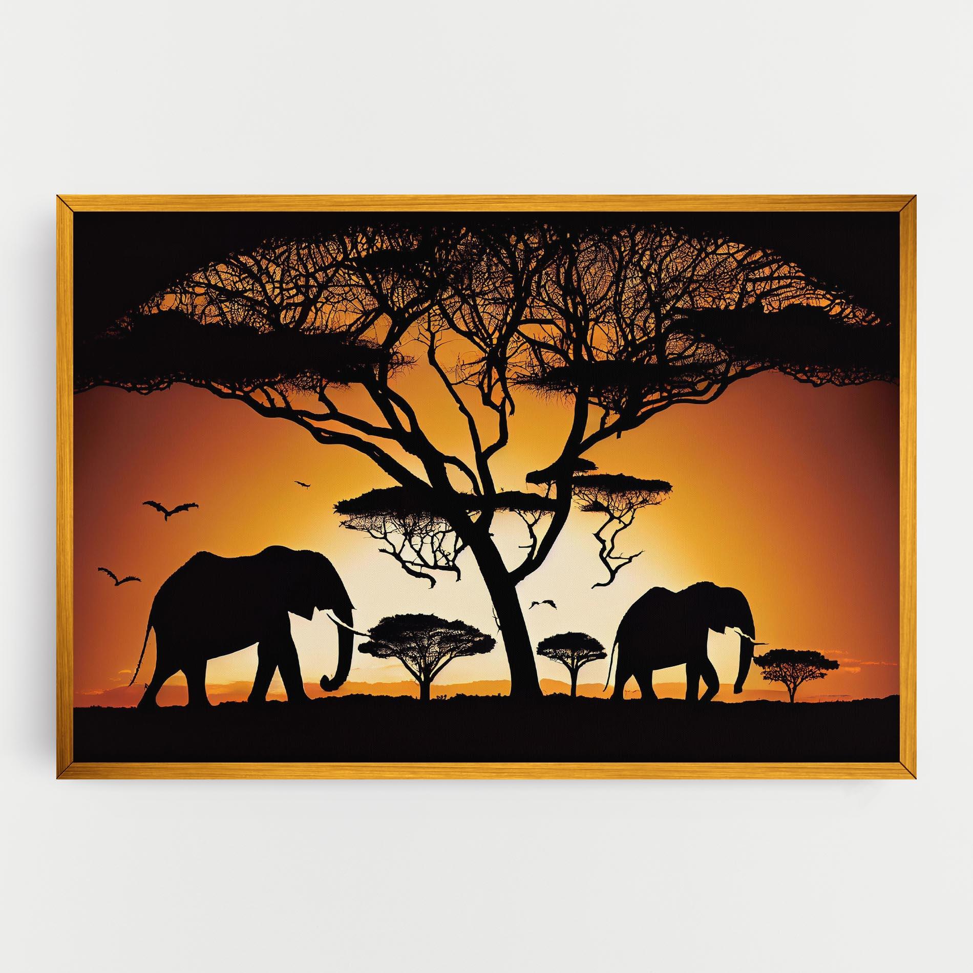 Vászonkép Sunset Silhouette mockup 0