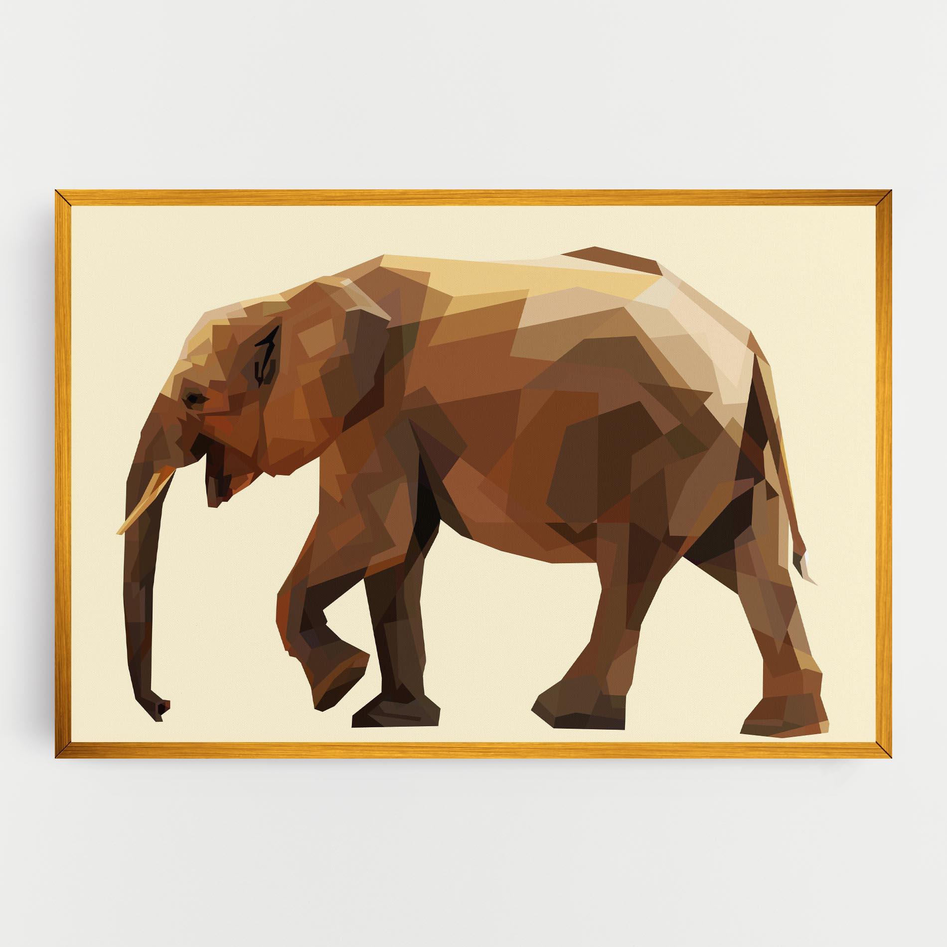 Vászonkép Walking Elephant Cream mockup 0
