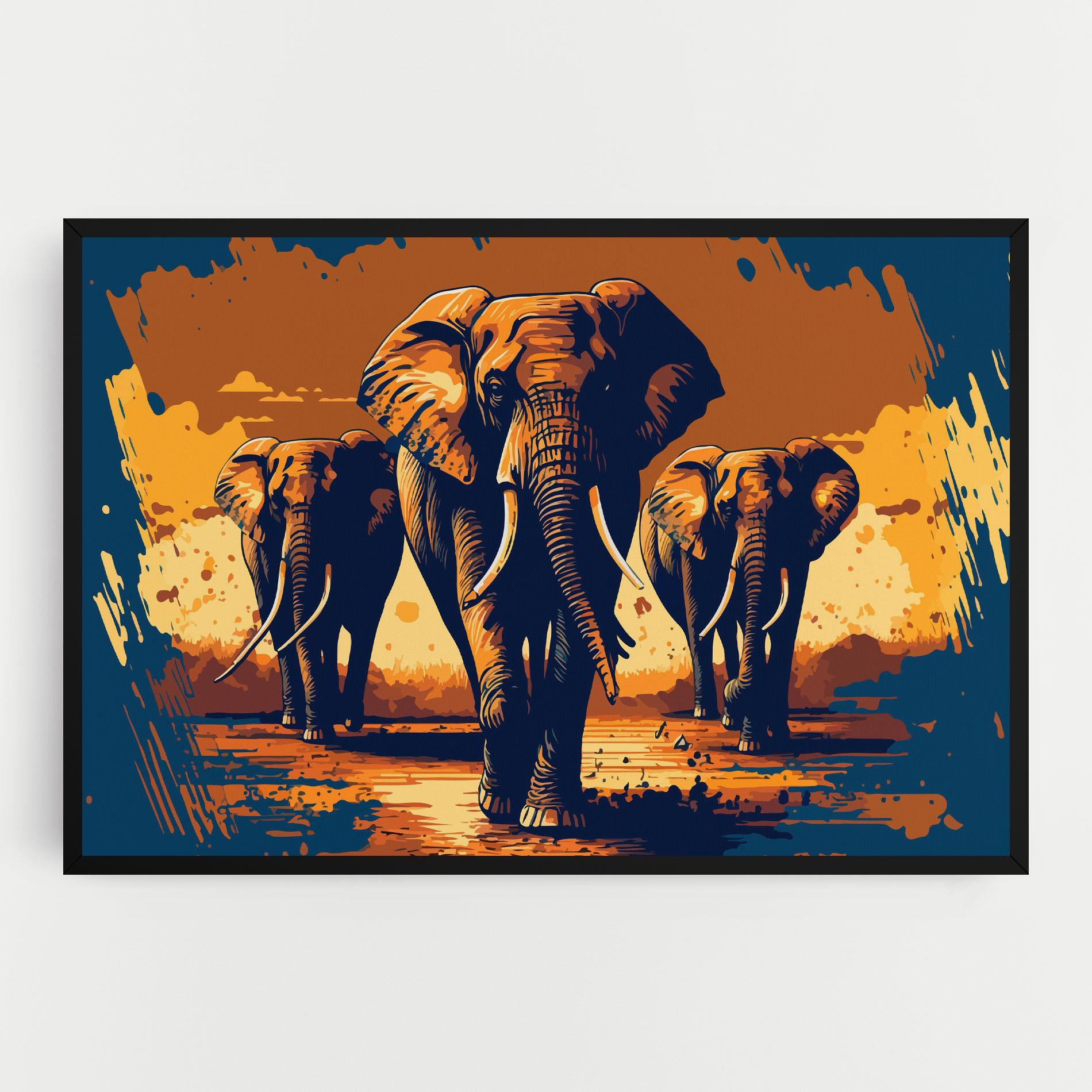 Vászonkép 3 Elephants mockup 0