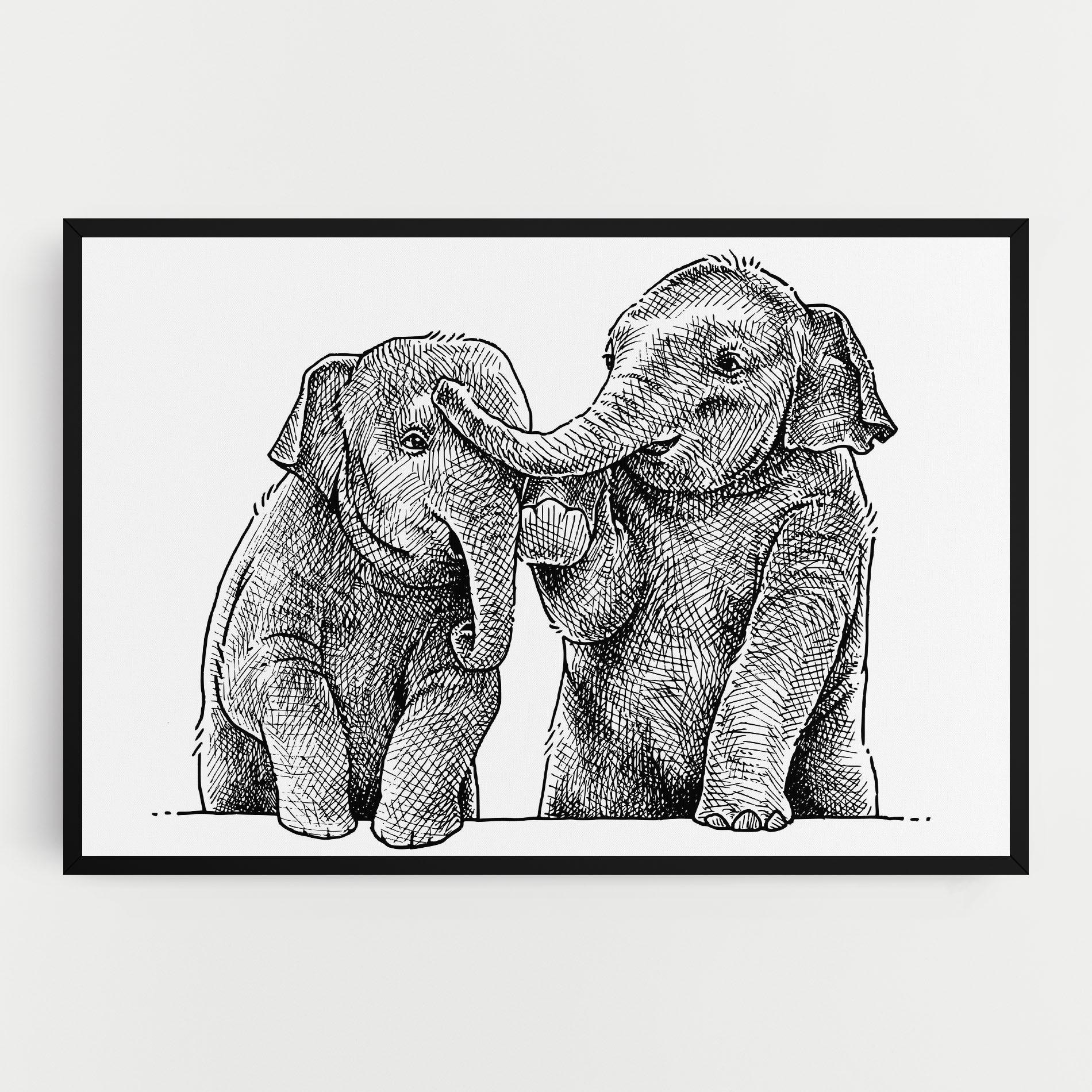 Vászonkép Baby Elephants mockup 0