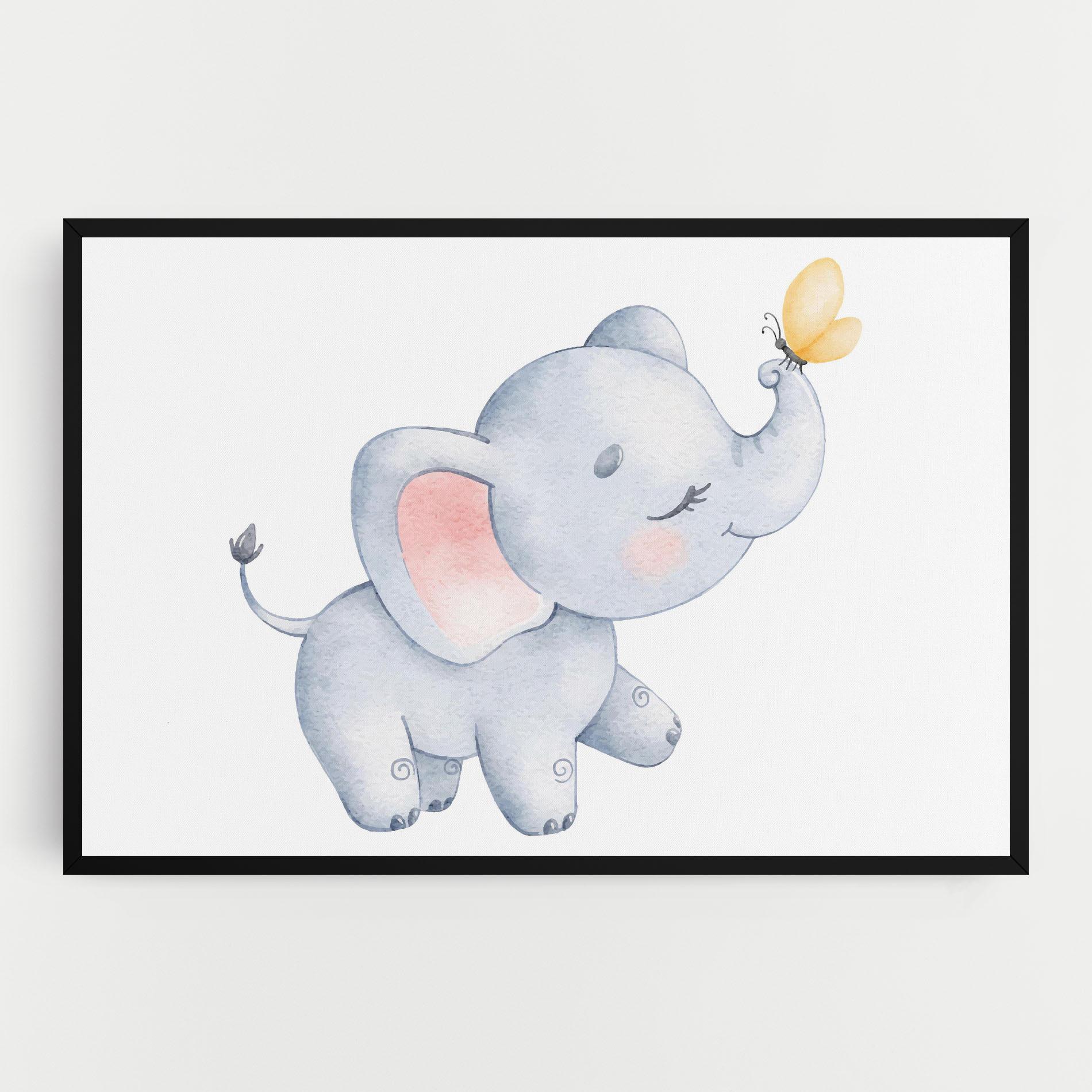 Vászonkép Elephant Butterfly mockup 0