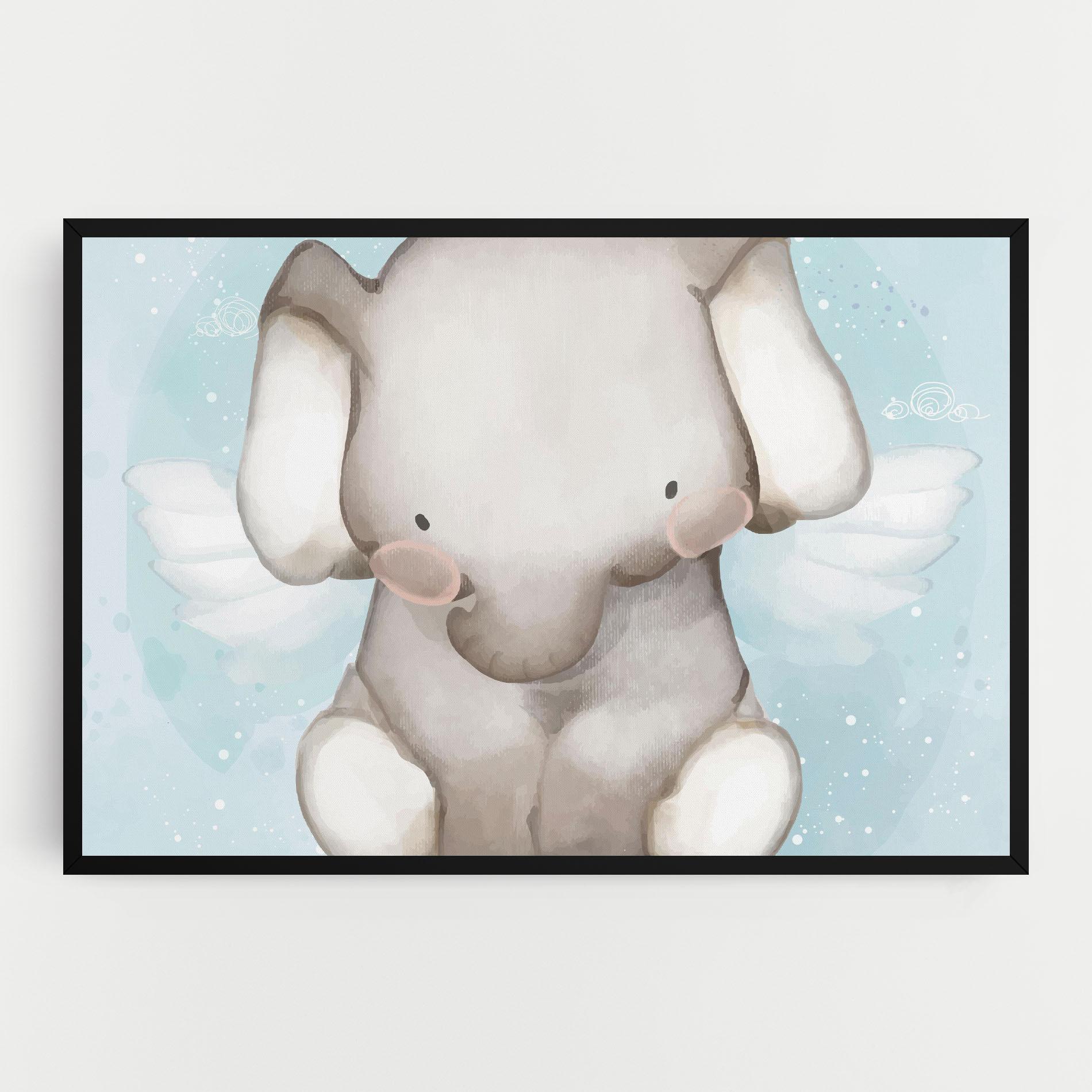 Vászonkép Elephant On Blue mockup 0