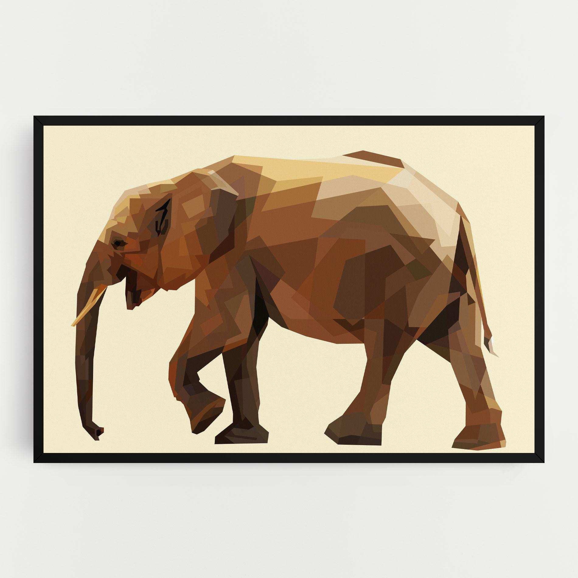Vászonkép Walking Elephant Cream mockup 0