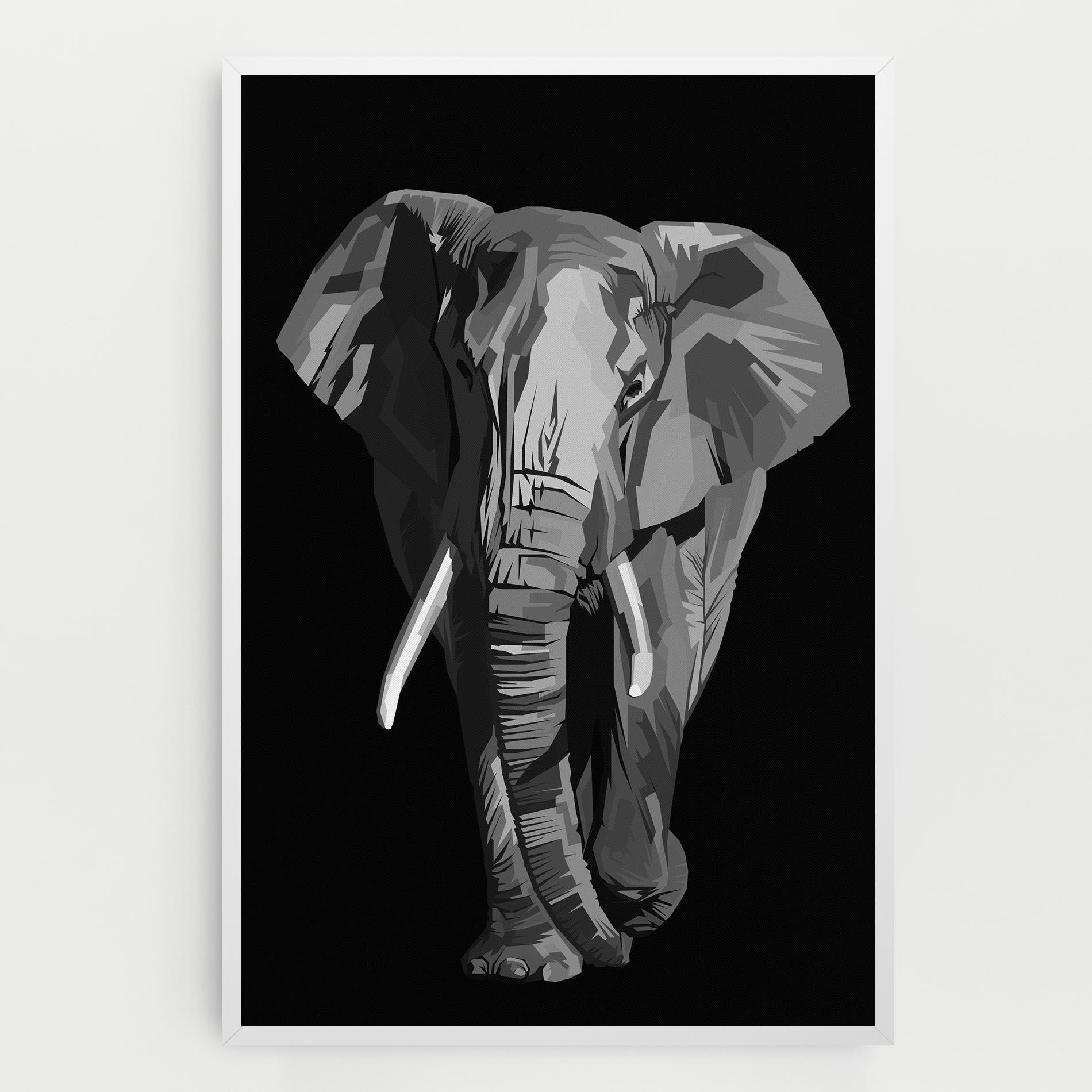 Vászonkép Beautiful Grey Elephant mockup 0