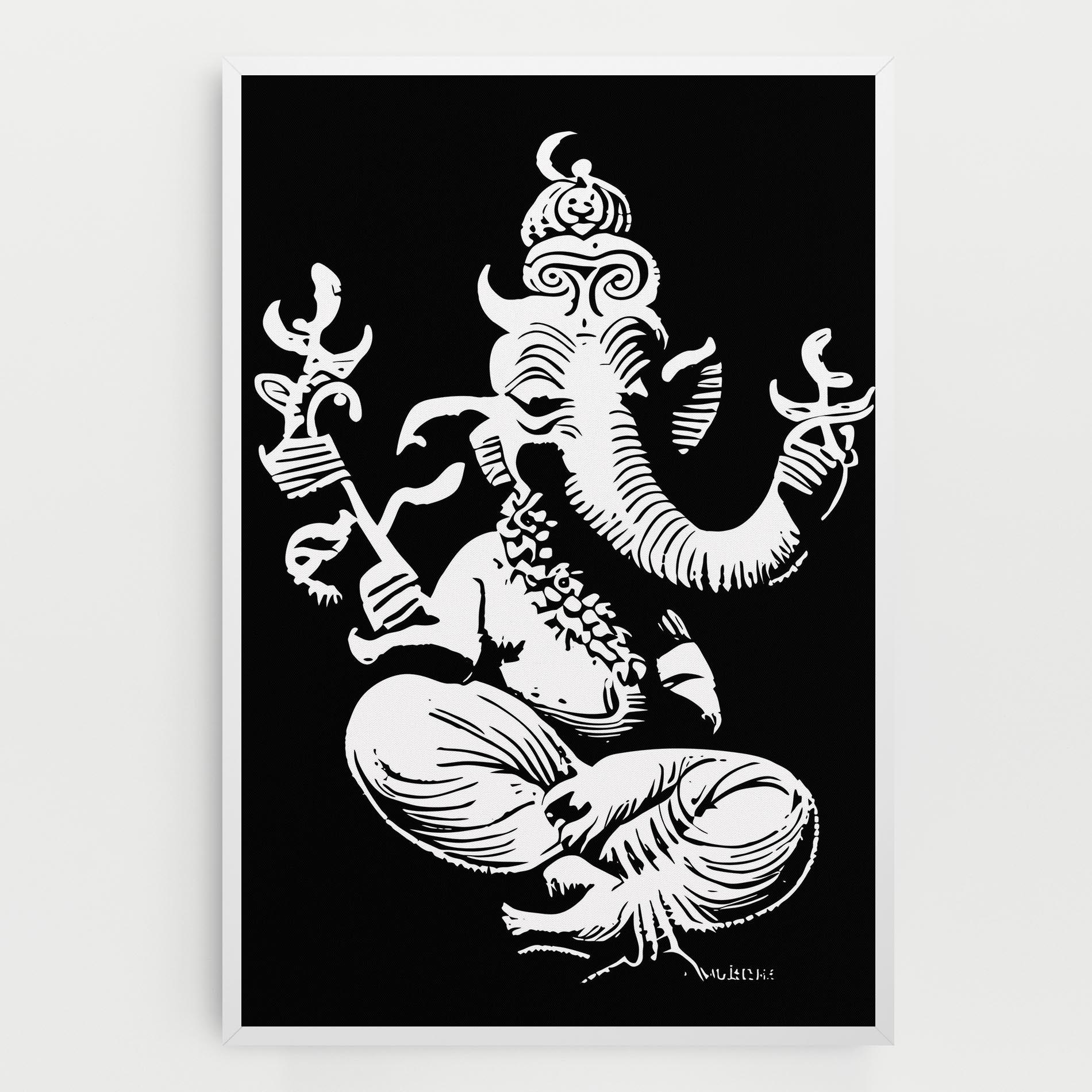 Vászonkép Black And White Ganesha mockup 0
