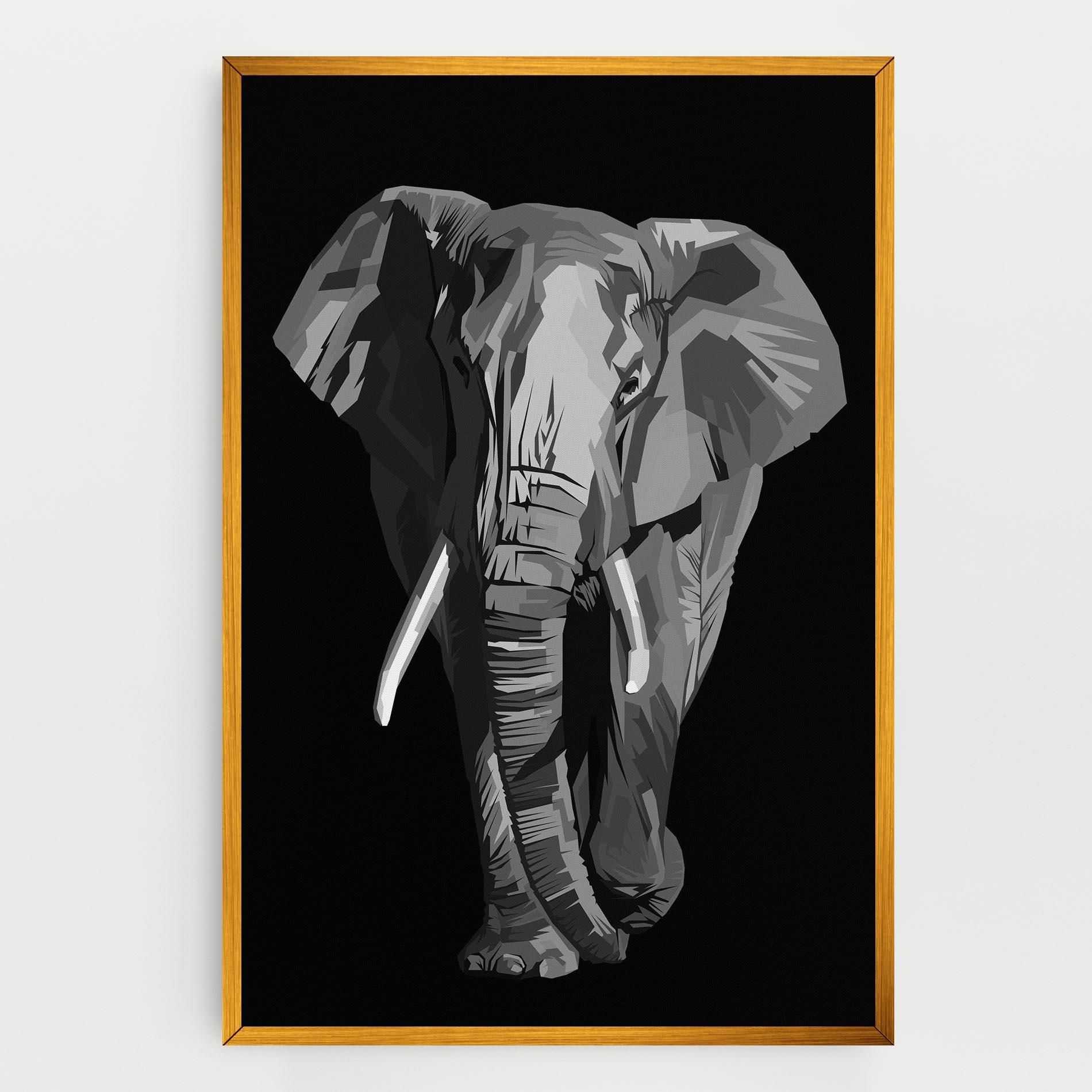 Vászonkép Beautiful Grey Elephant mockup 0