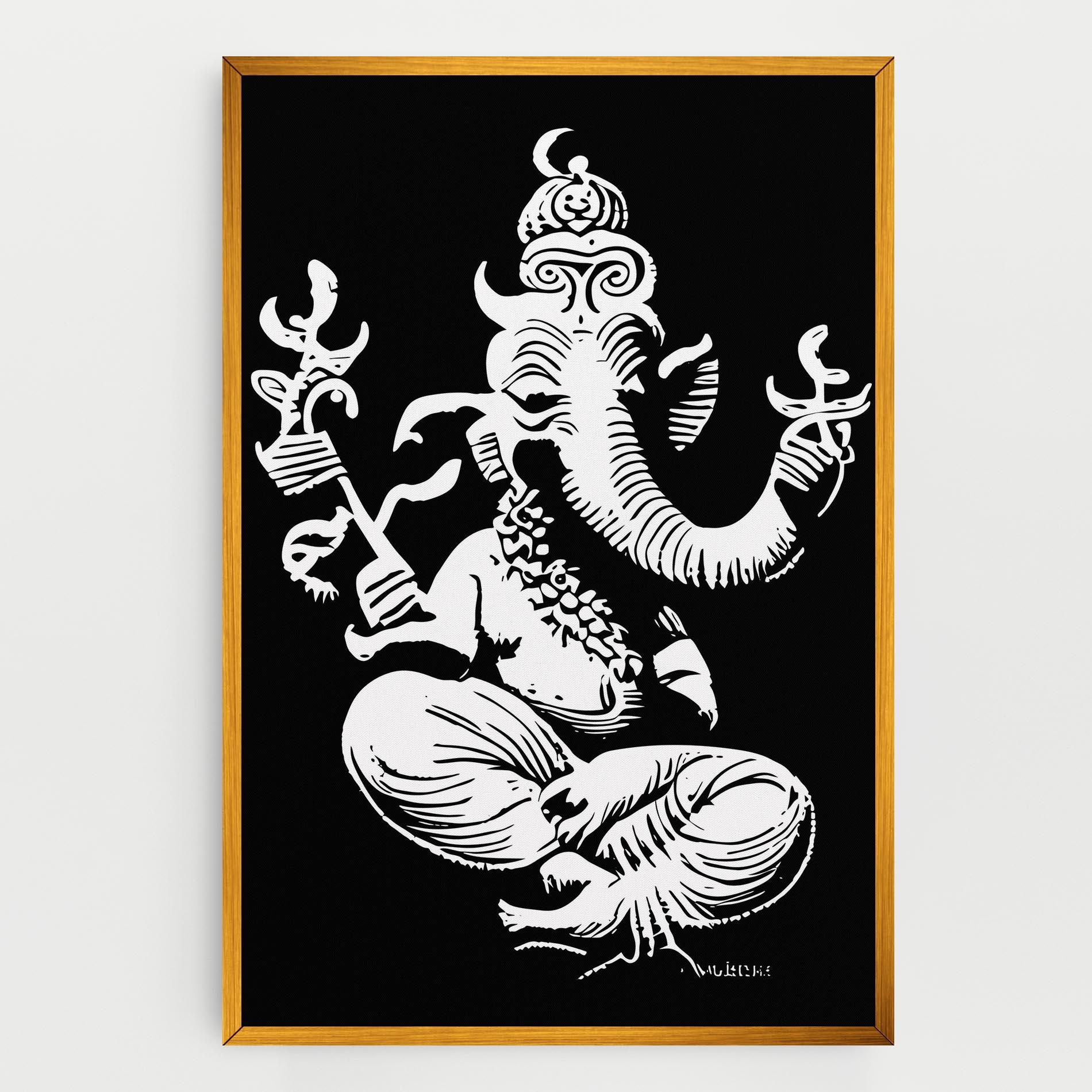 Vászonkép Black And White Ganesha mockup 0