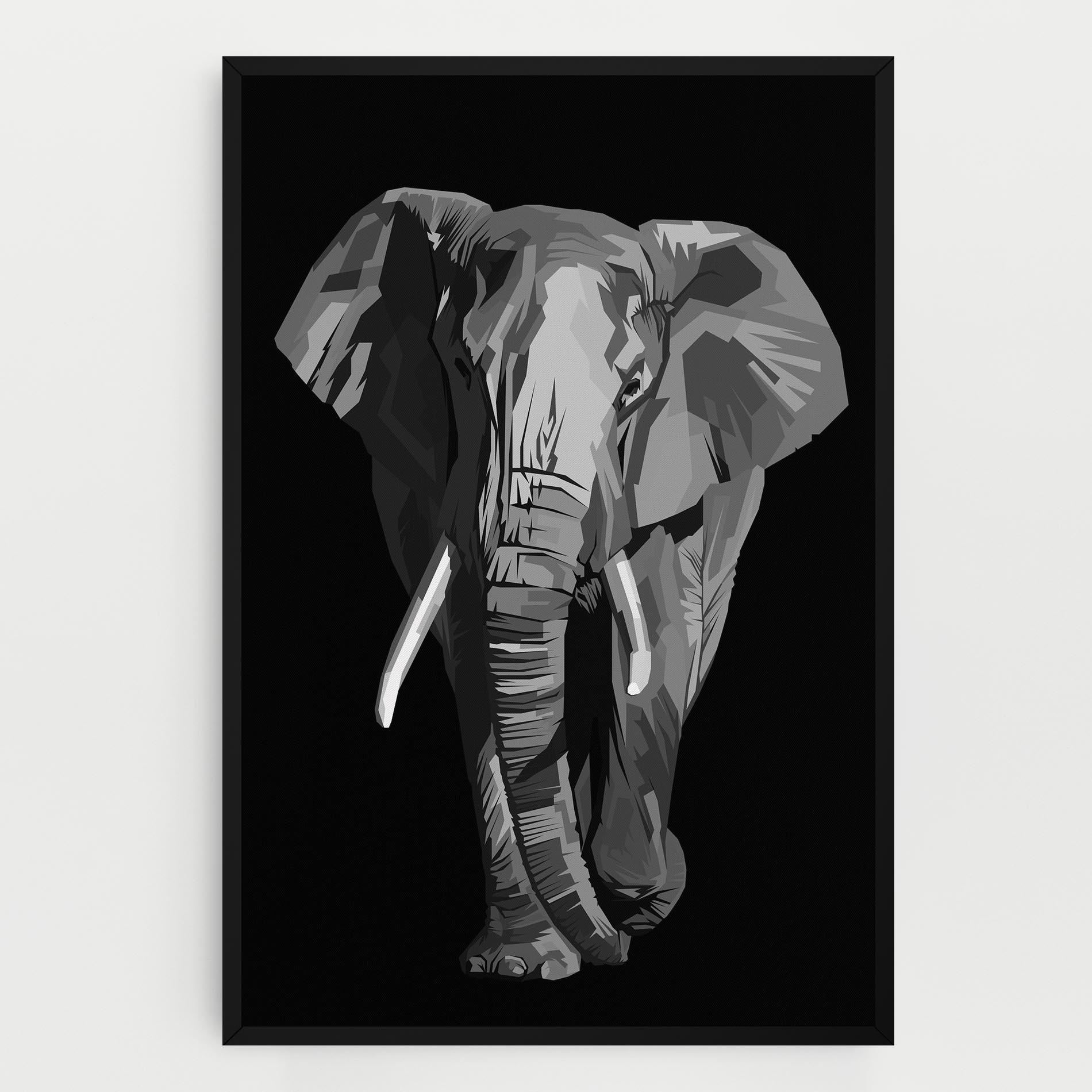 Vászonkép Beautiful Grey Elephant mockup 0