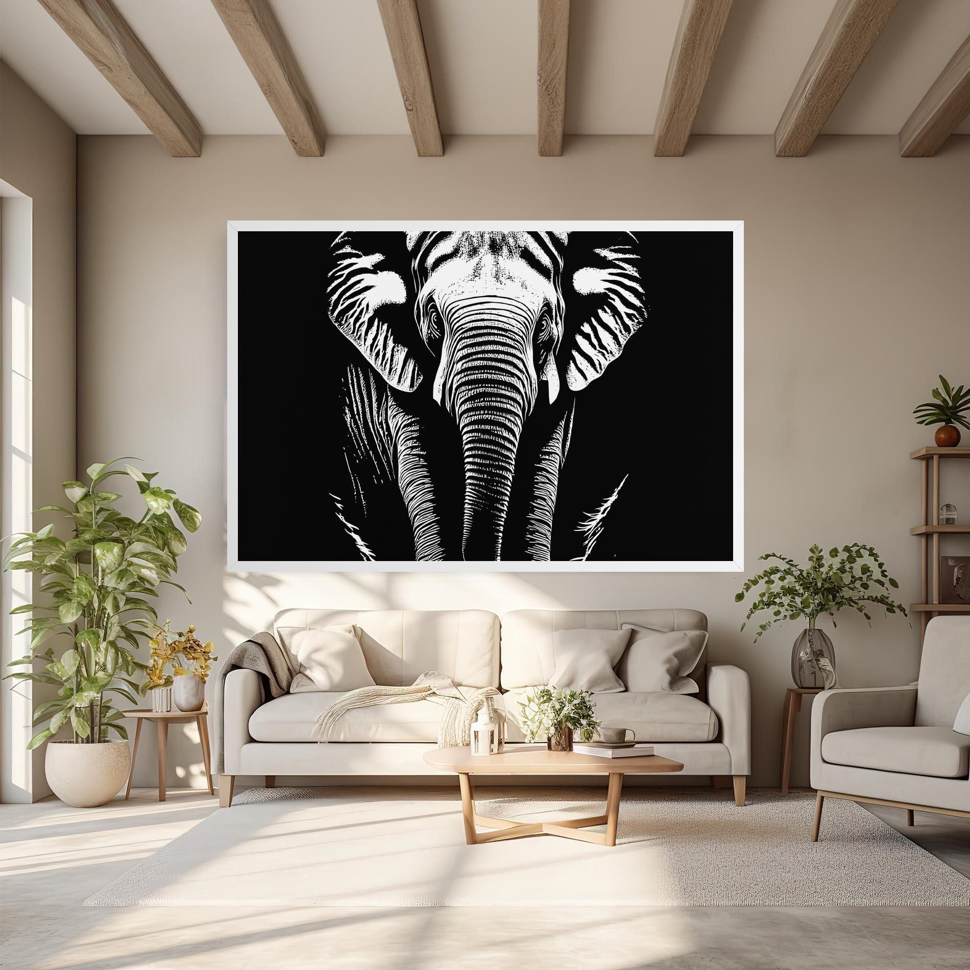 Vászonkép Elephant White Head mockup 6