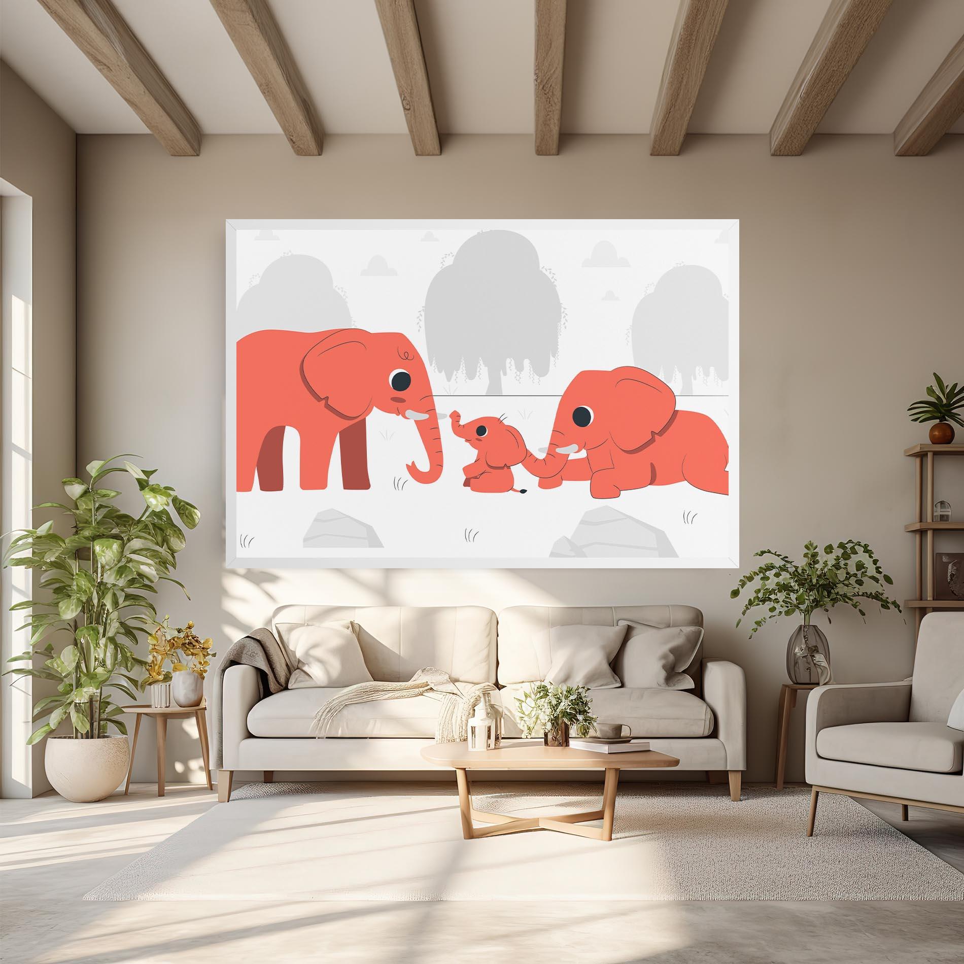 Vászonkép Orange Elephant mockup 6