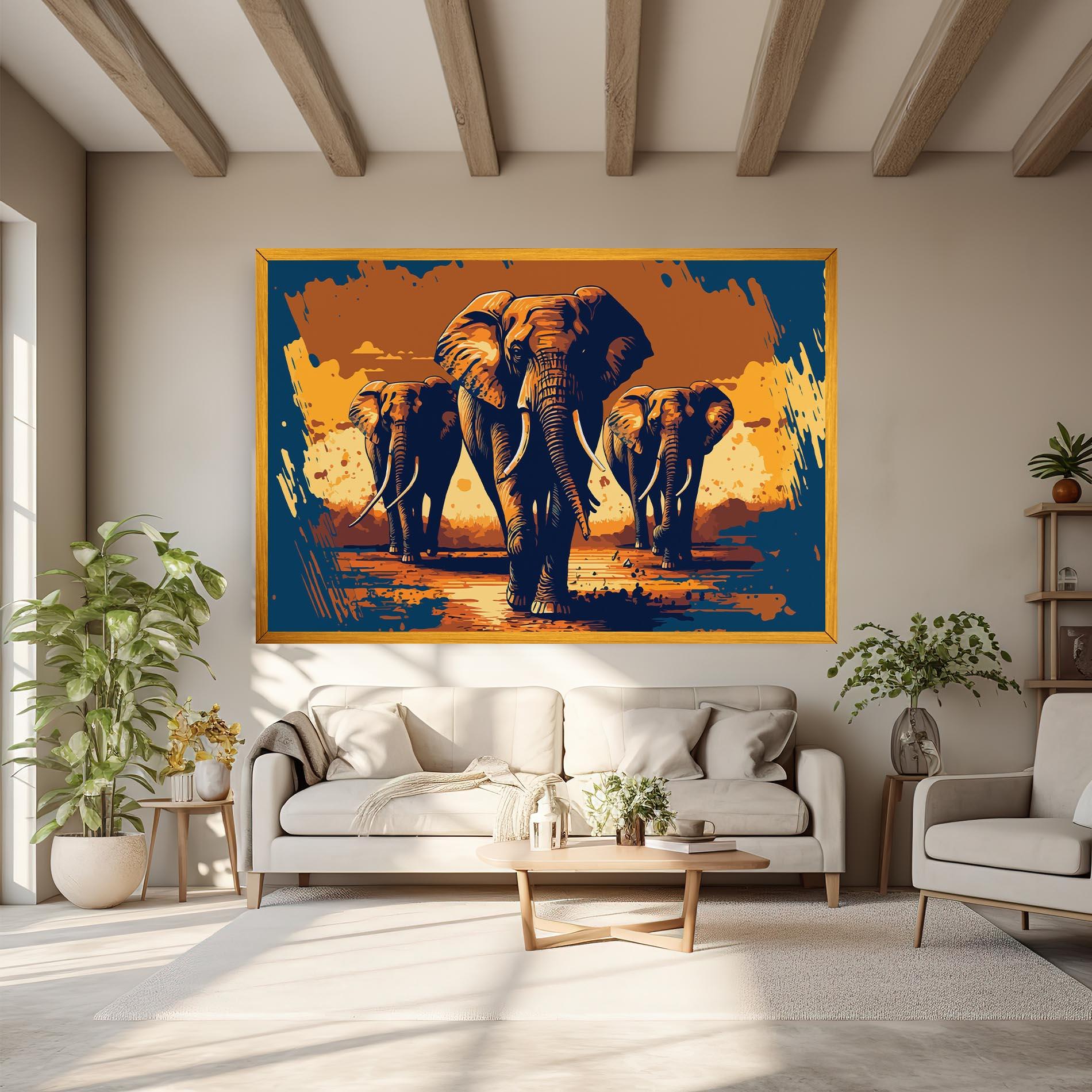 Vászonkép 3 Elephants mockup 6