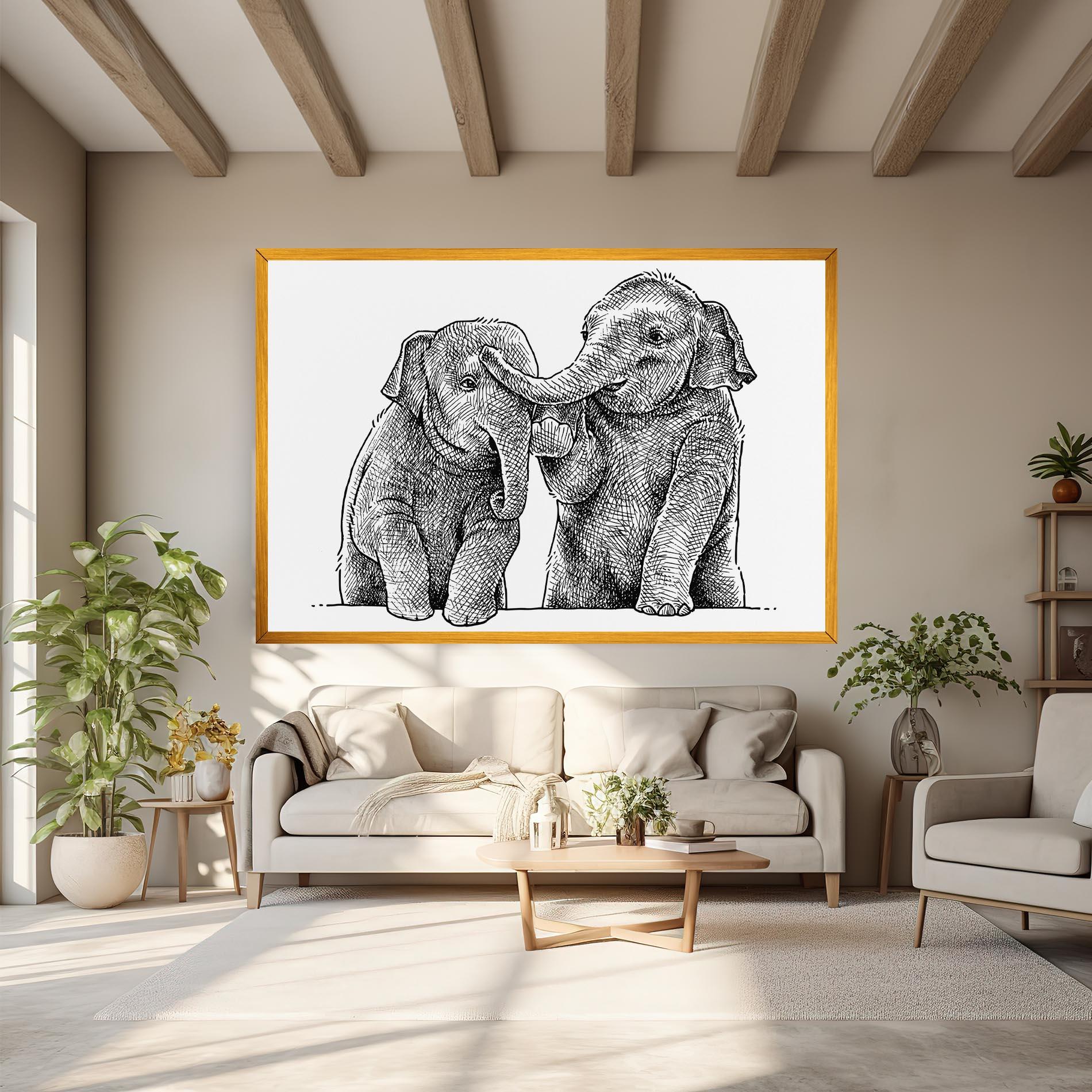 Vászonkép Baby Elephants mockup 6