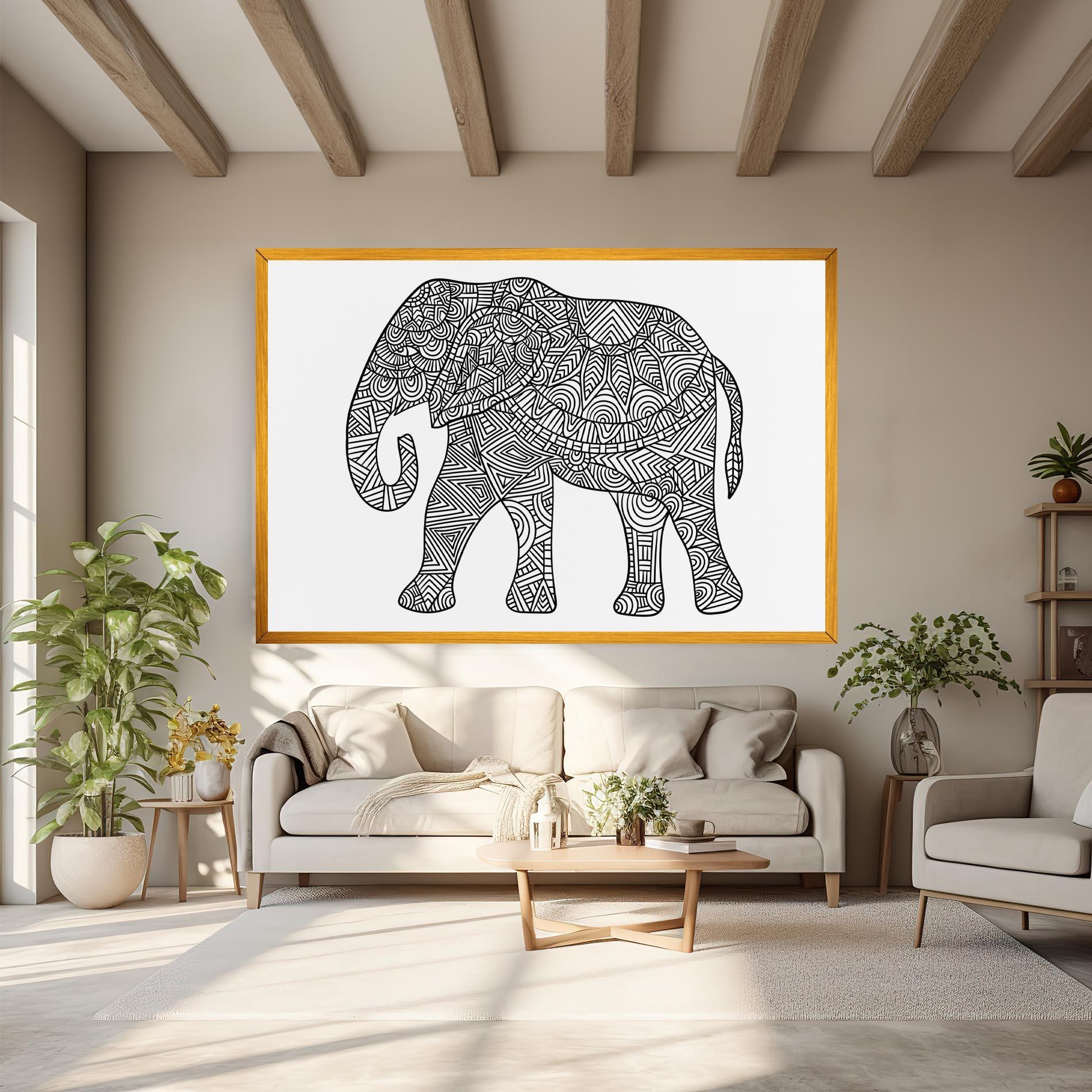 Vászonkép Elephant Mandala mockup 6