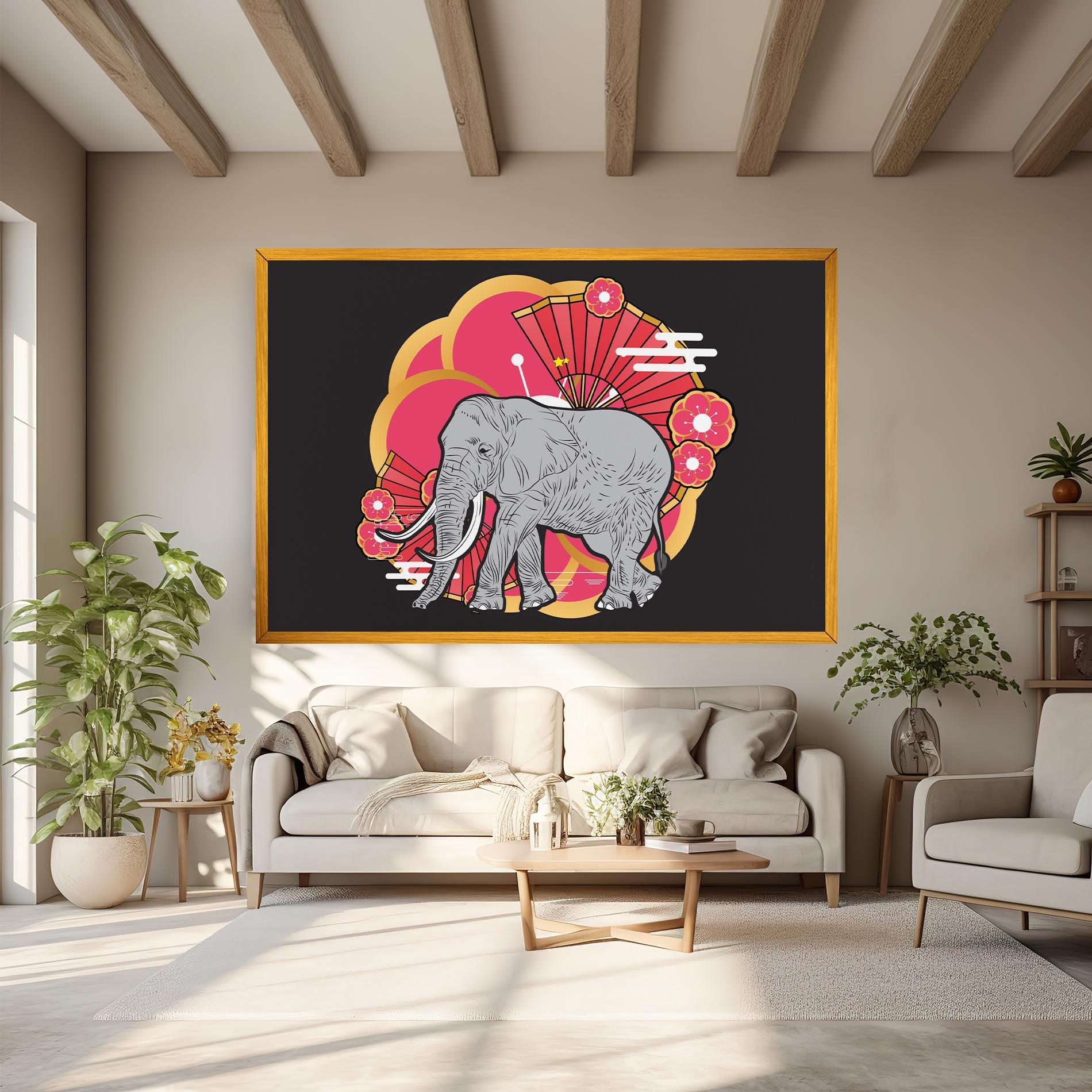 Vászonkép Elephant On Pink mockup 6