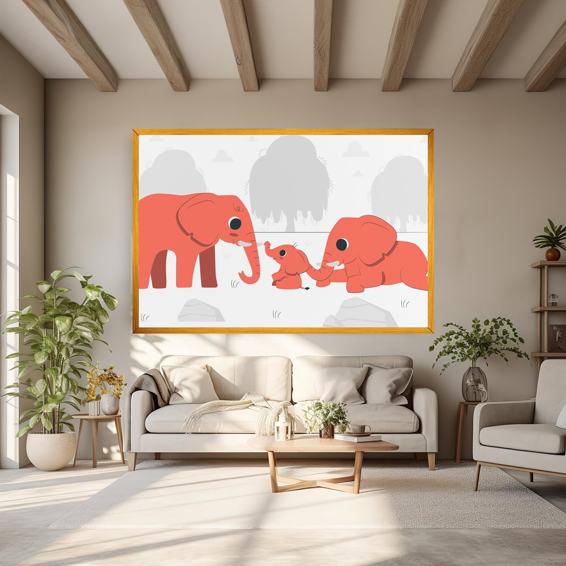 Vászonkép Orange Elephant mockup 6