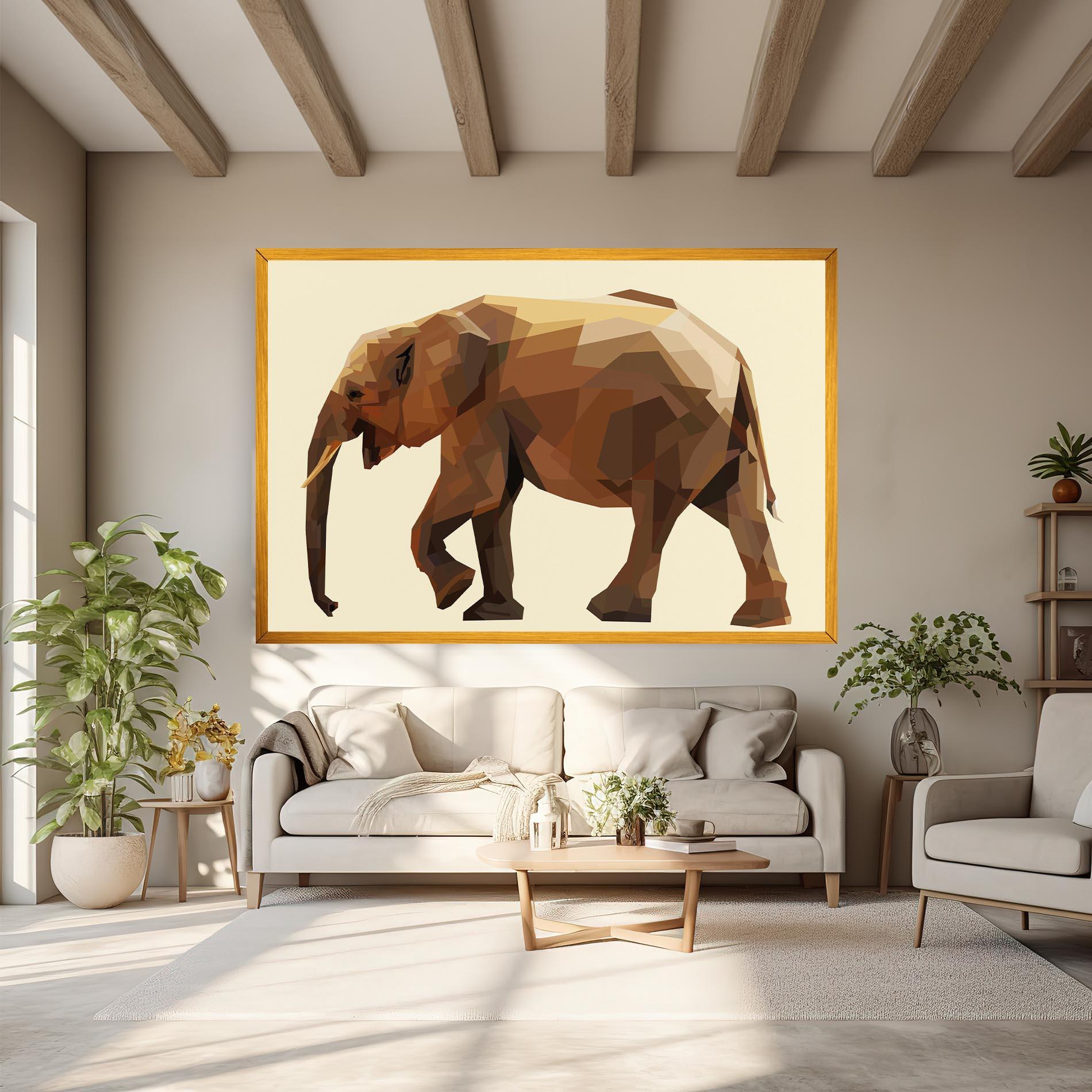Vászonkép Walking Elephant Cream mockup 6