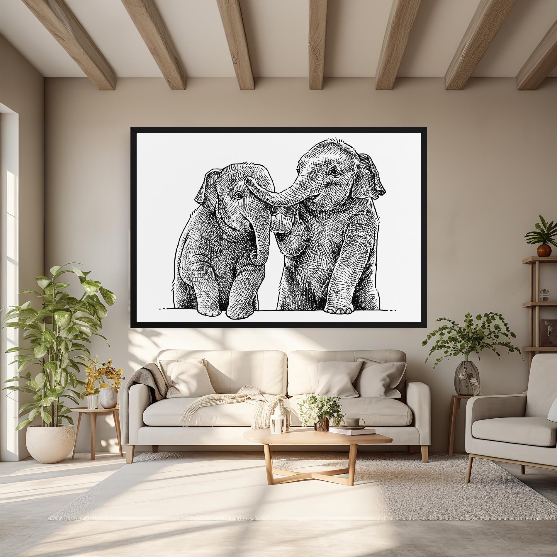 Vászonkép Baby Elephants mockup 6