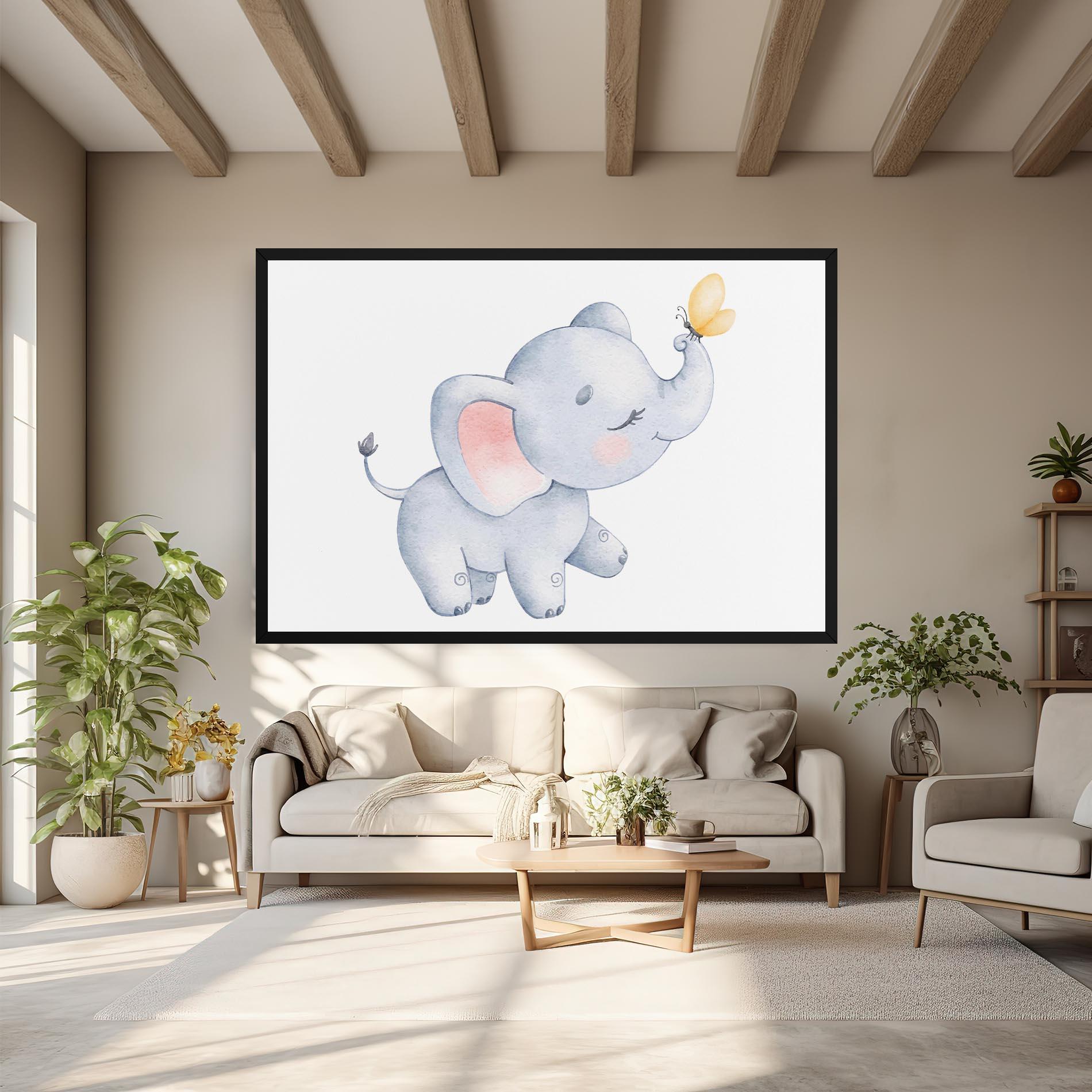 Vászonkép Elephant Butterfly mockup 6